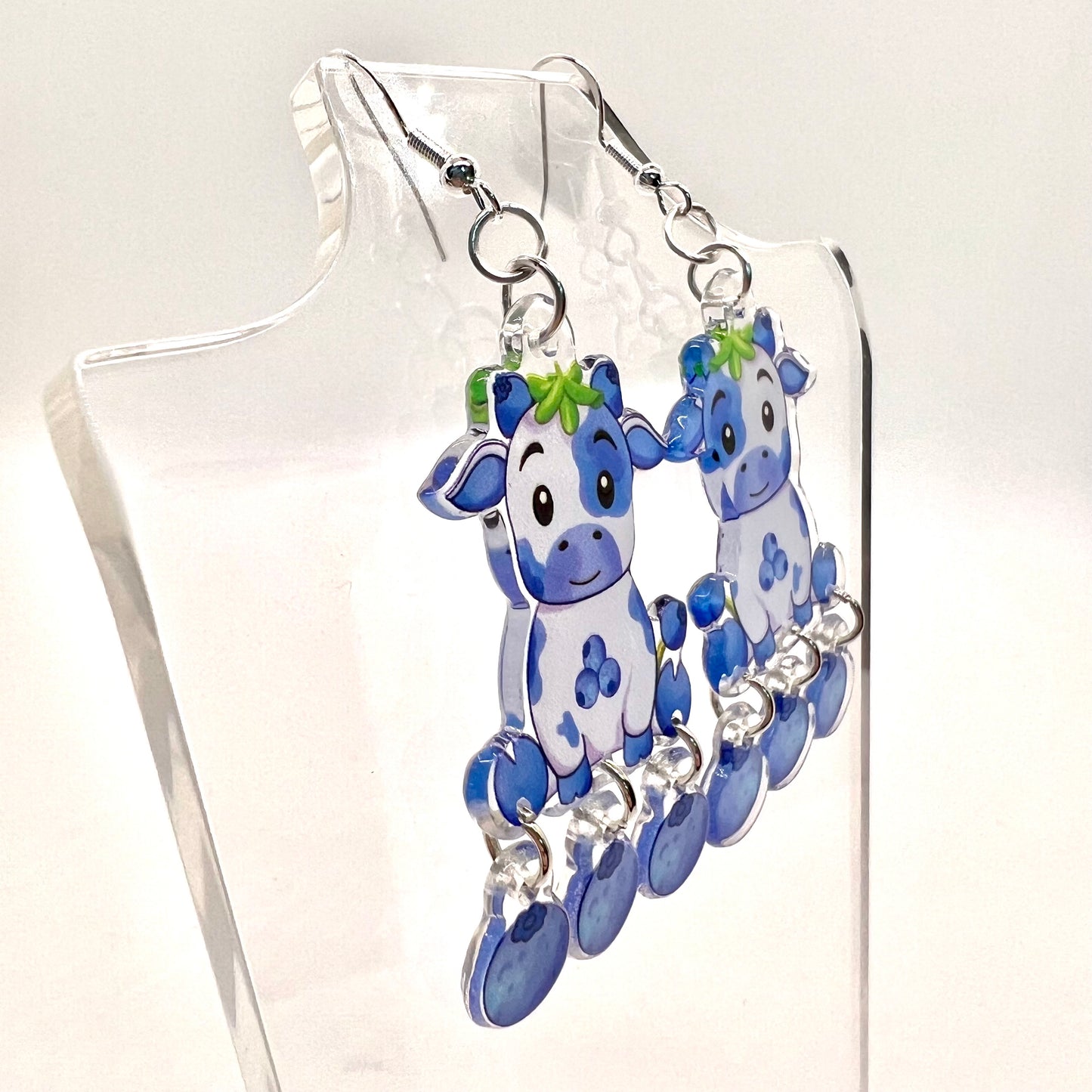 Blueberry Cow Earrings