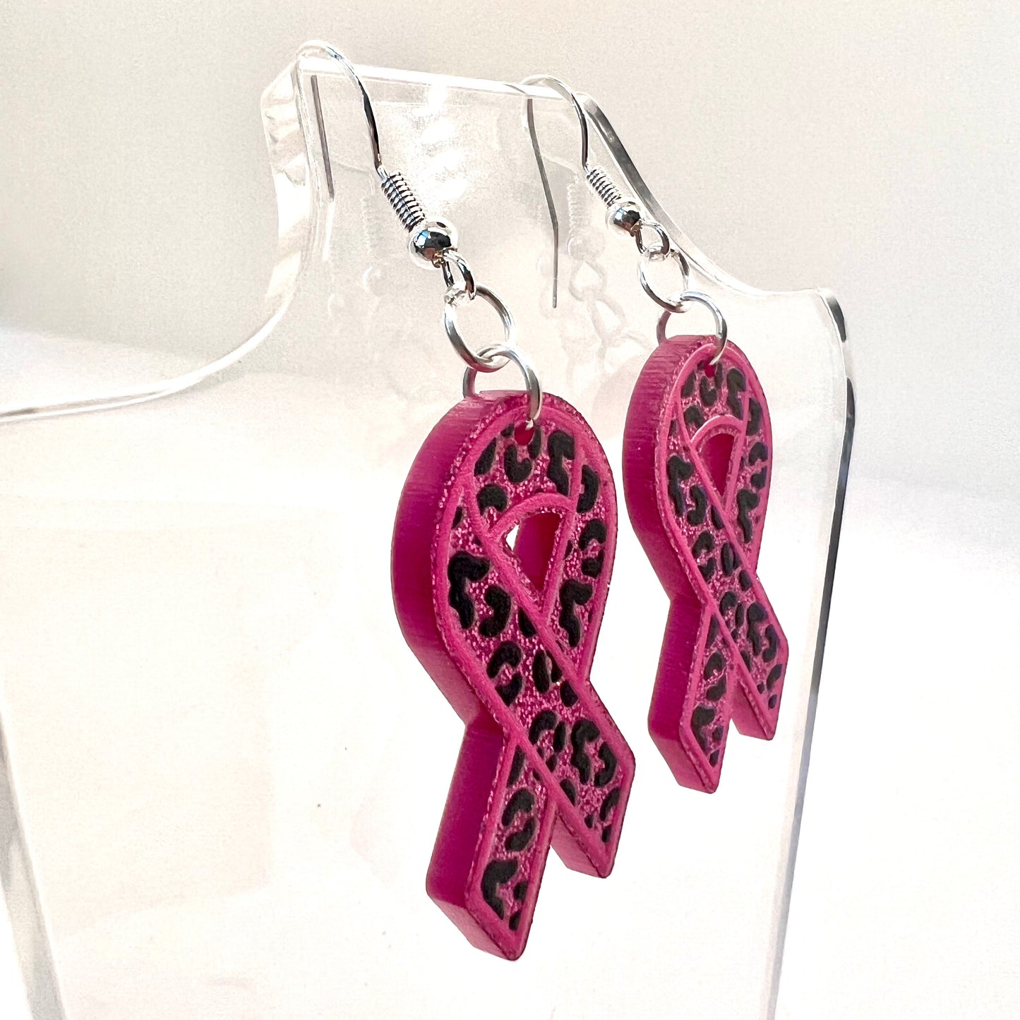 Breast Cancer Awareness Ribbon Earrings