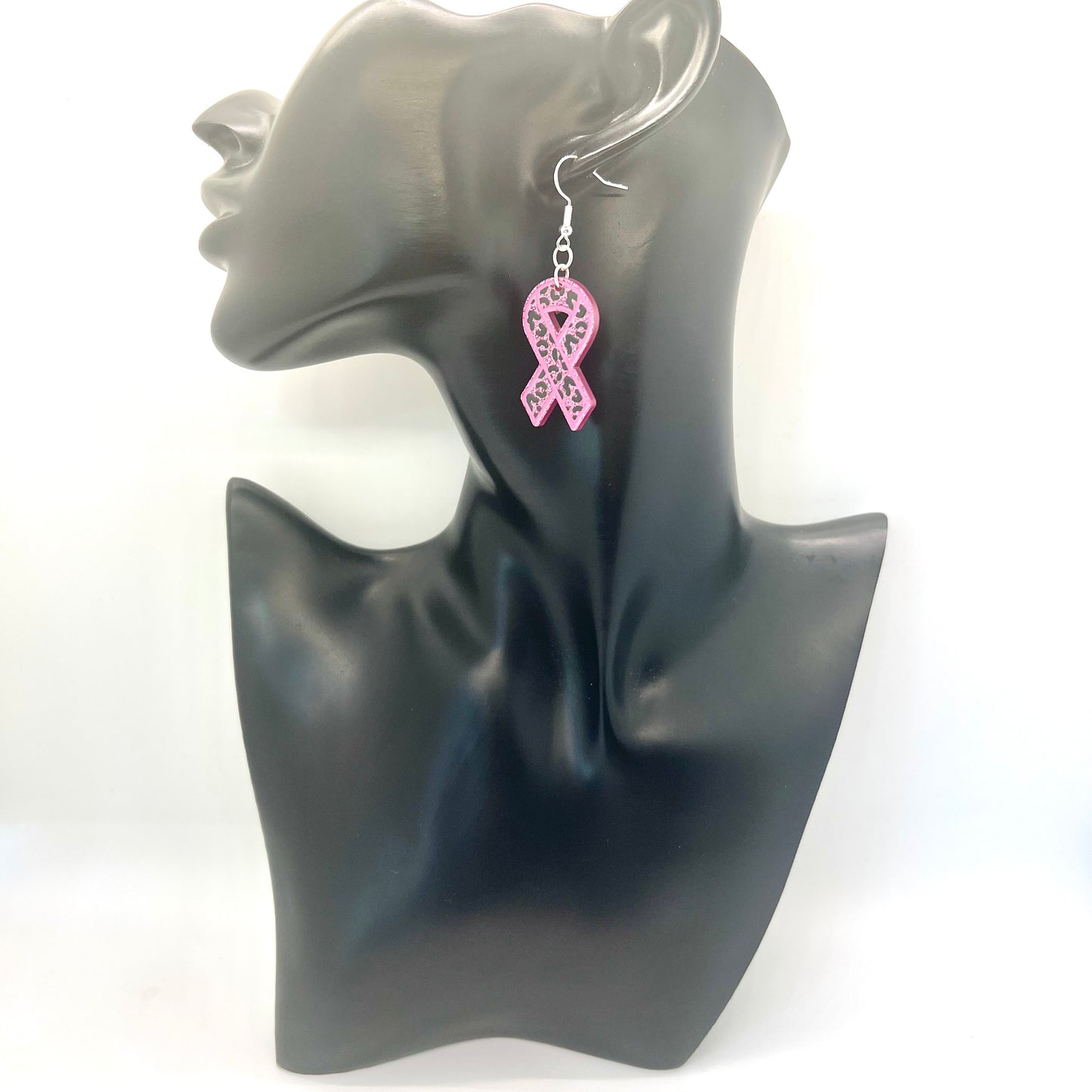 Breast Cancer Awareness Ribbon Earrings