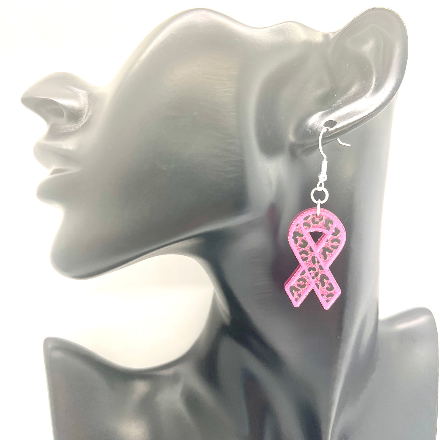 Breast Cancer Awareness Ribbon Earrings