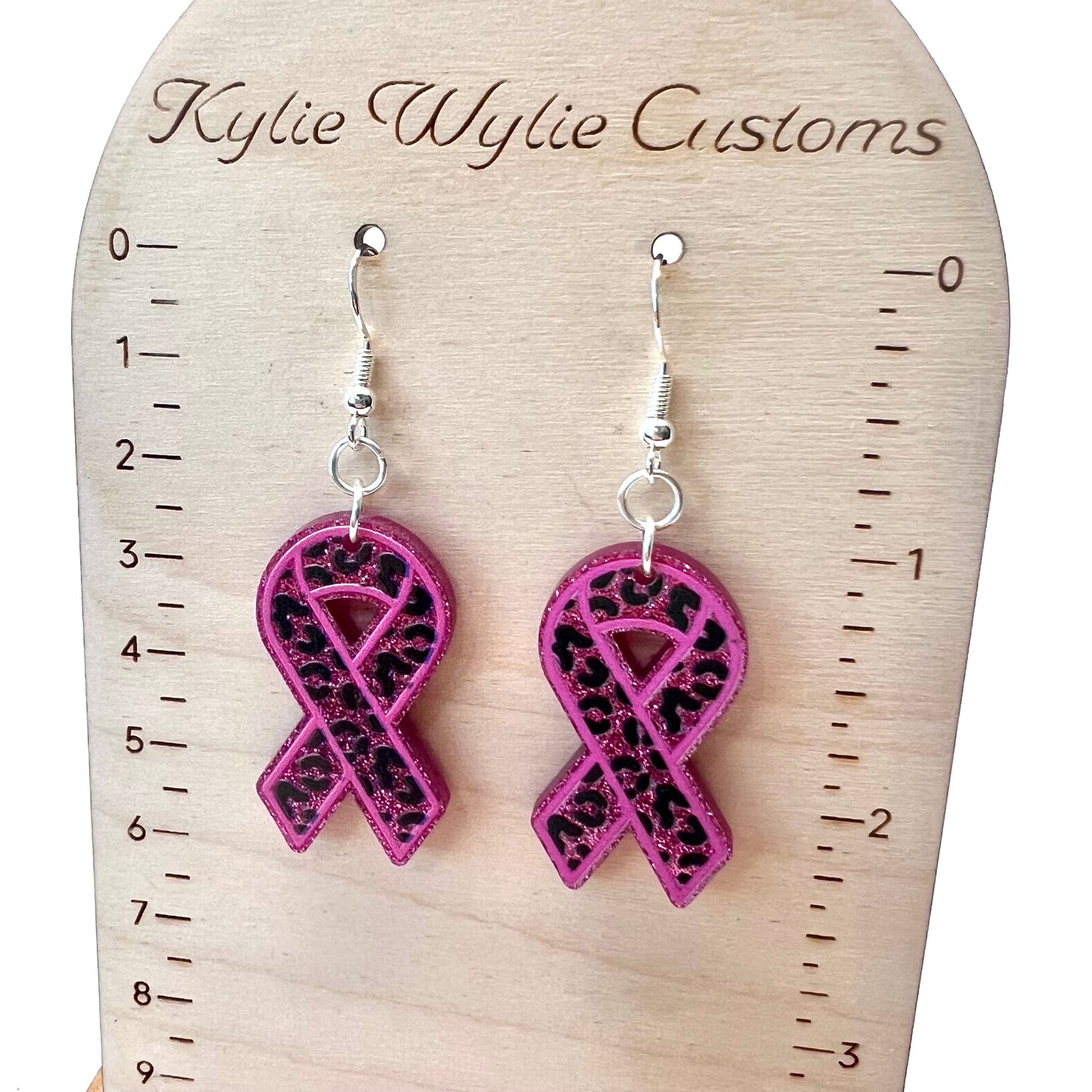 Breast Cancer Awareness Ribbon Earrings
