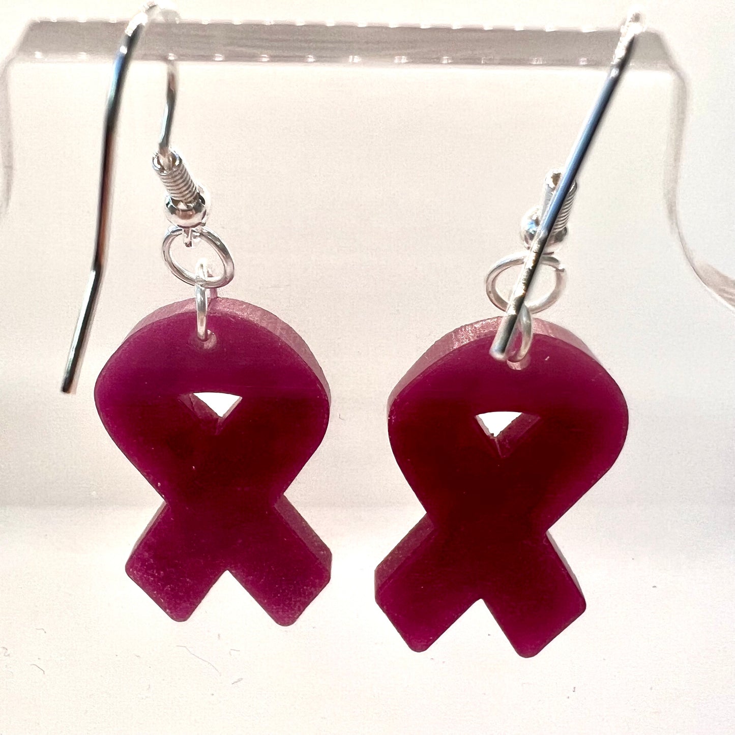 Breast Cancer Awareness Ribbon Earrings