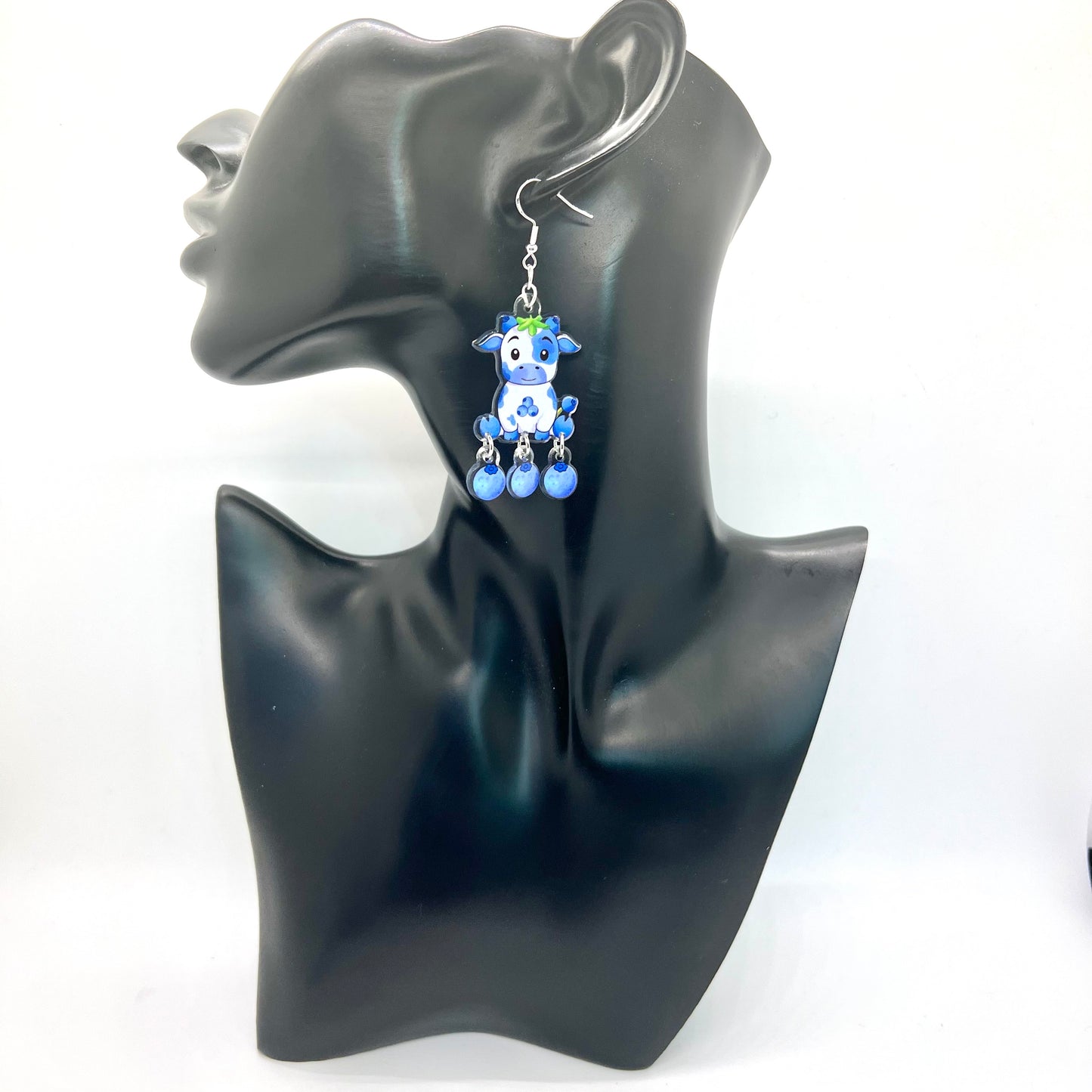 Blueberry Cow Earrings