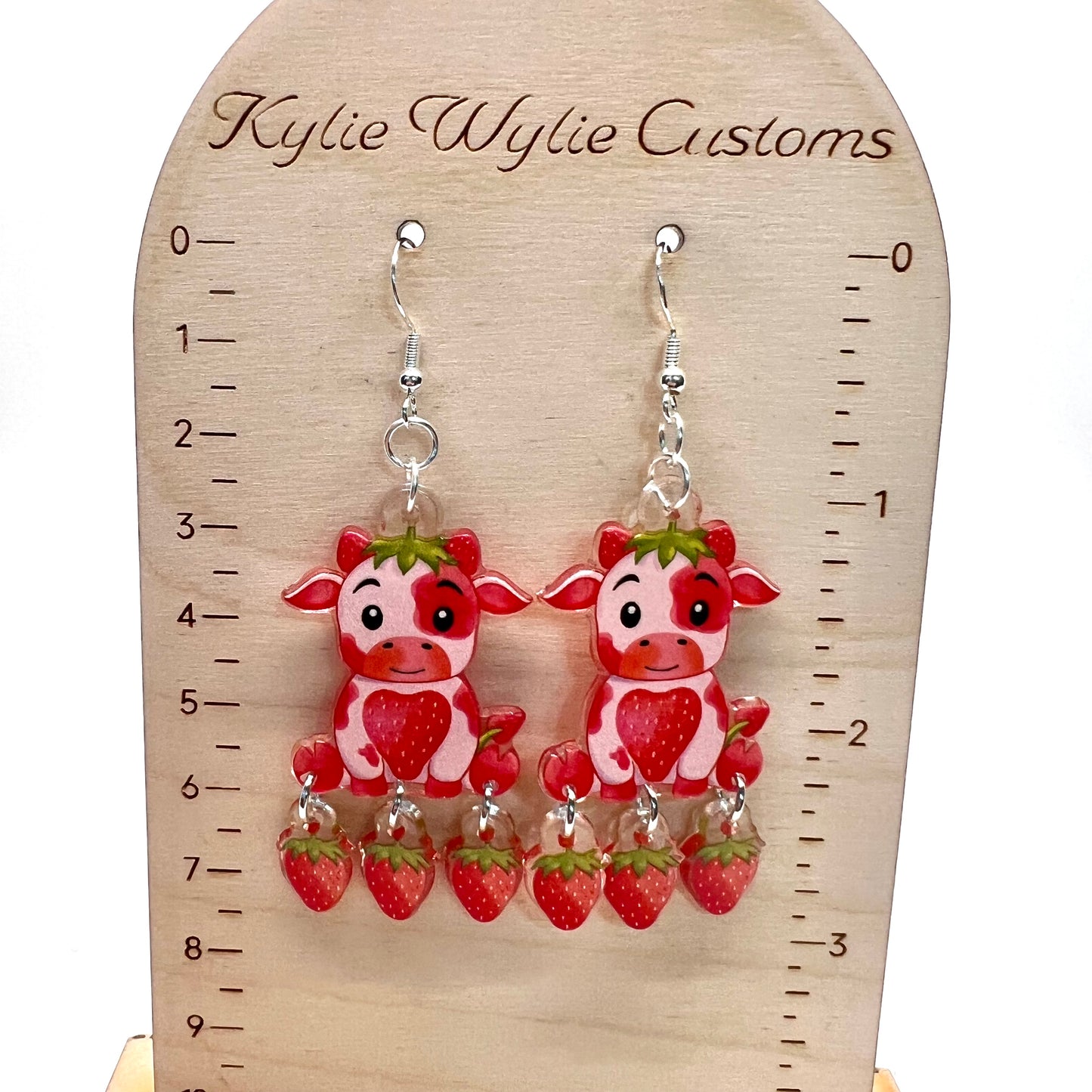 Strawberry Cow Earrings