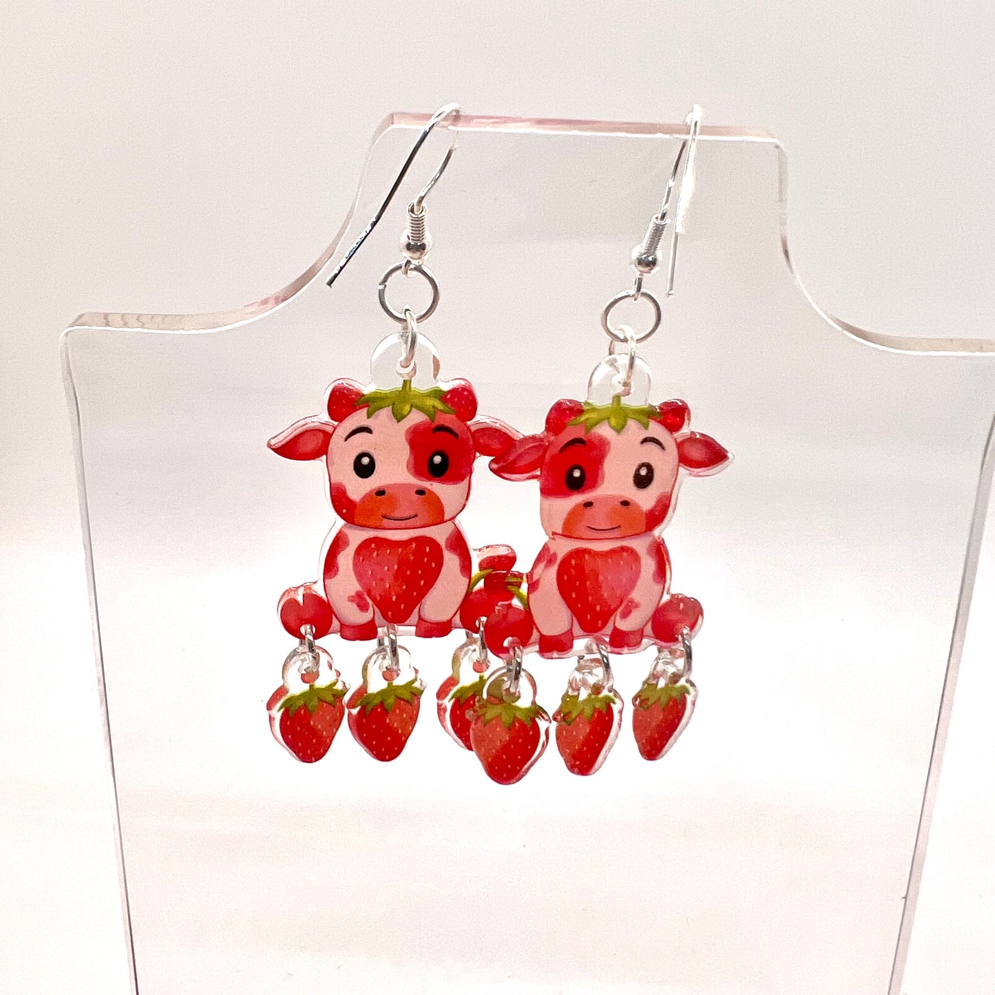 Strawberry Cow Earrings