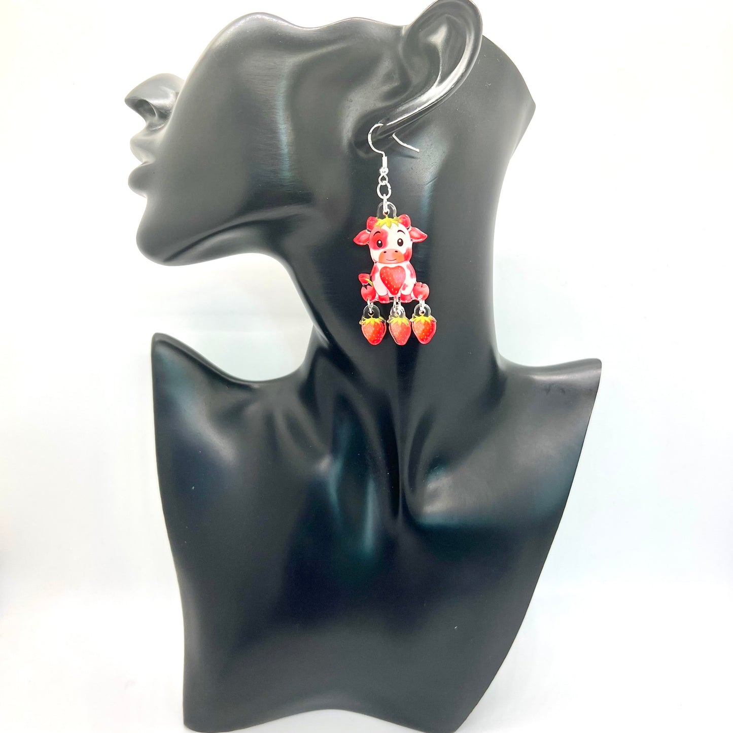 Strawberry Cow Earrings