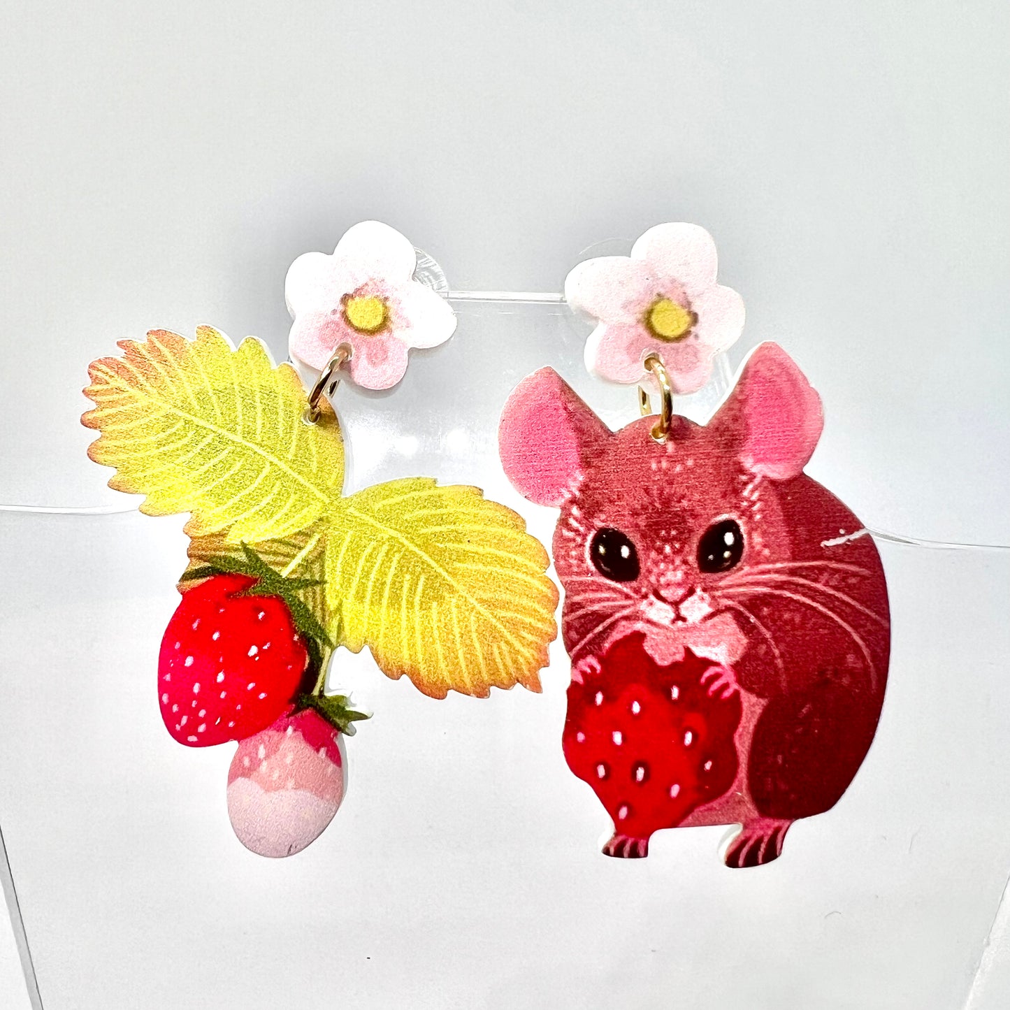 Strawberry Mouse Earrings