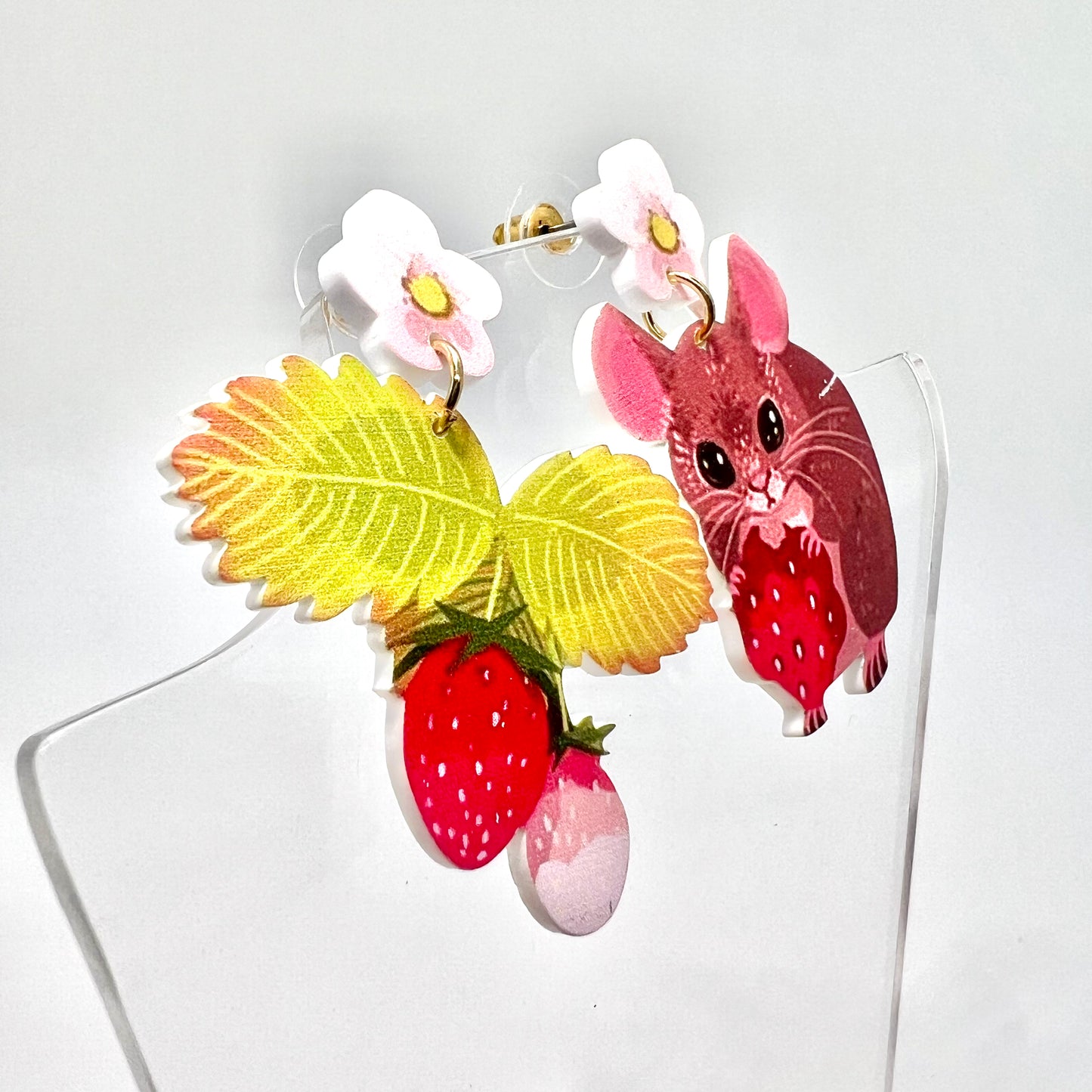 Strawberry Mouse Earrings
