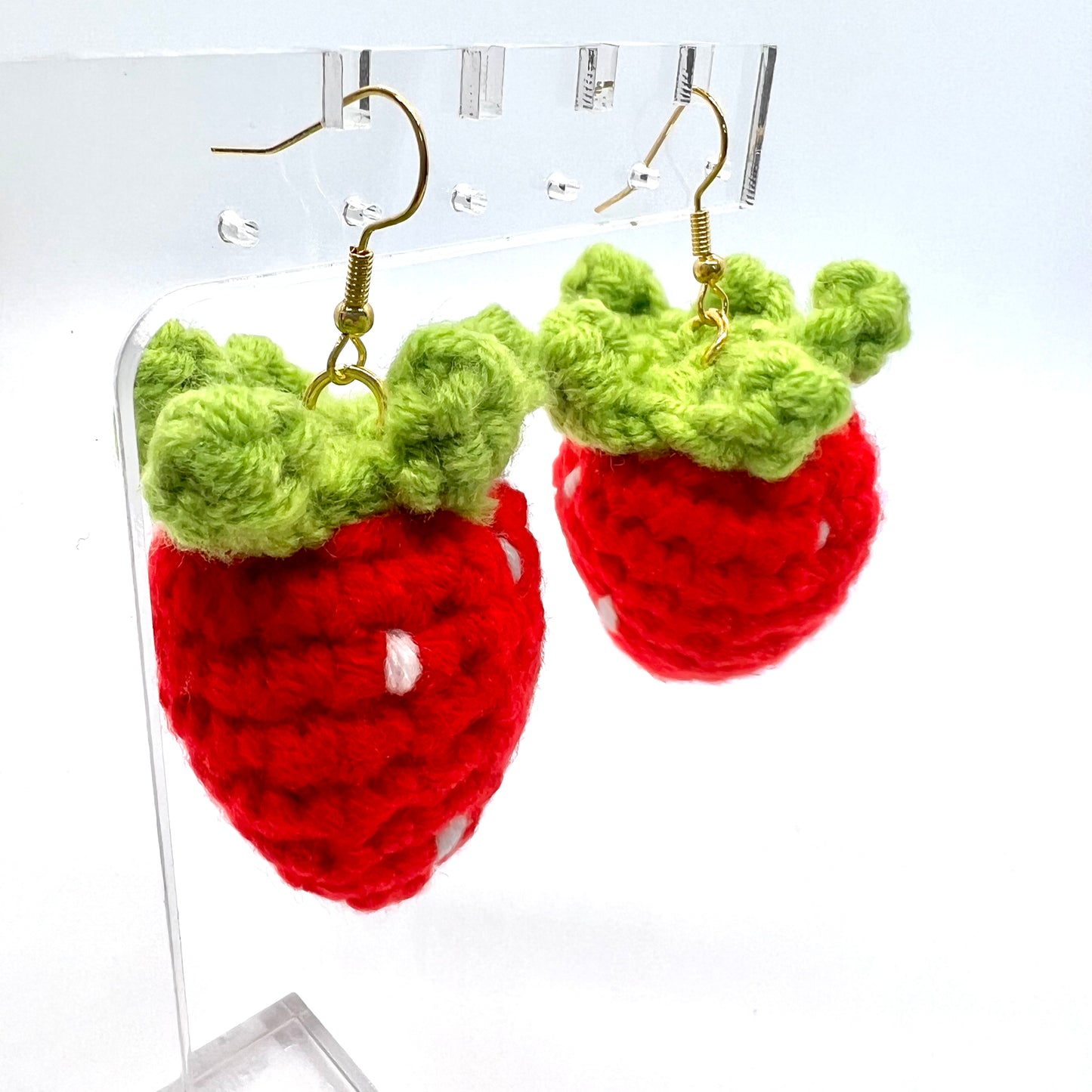 Crochet Strawberry Earrings