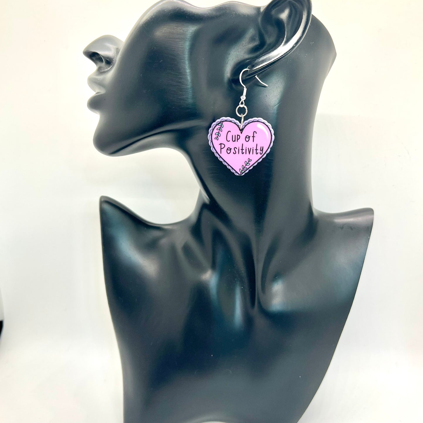 Cup Of Positivity Heart Earrings