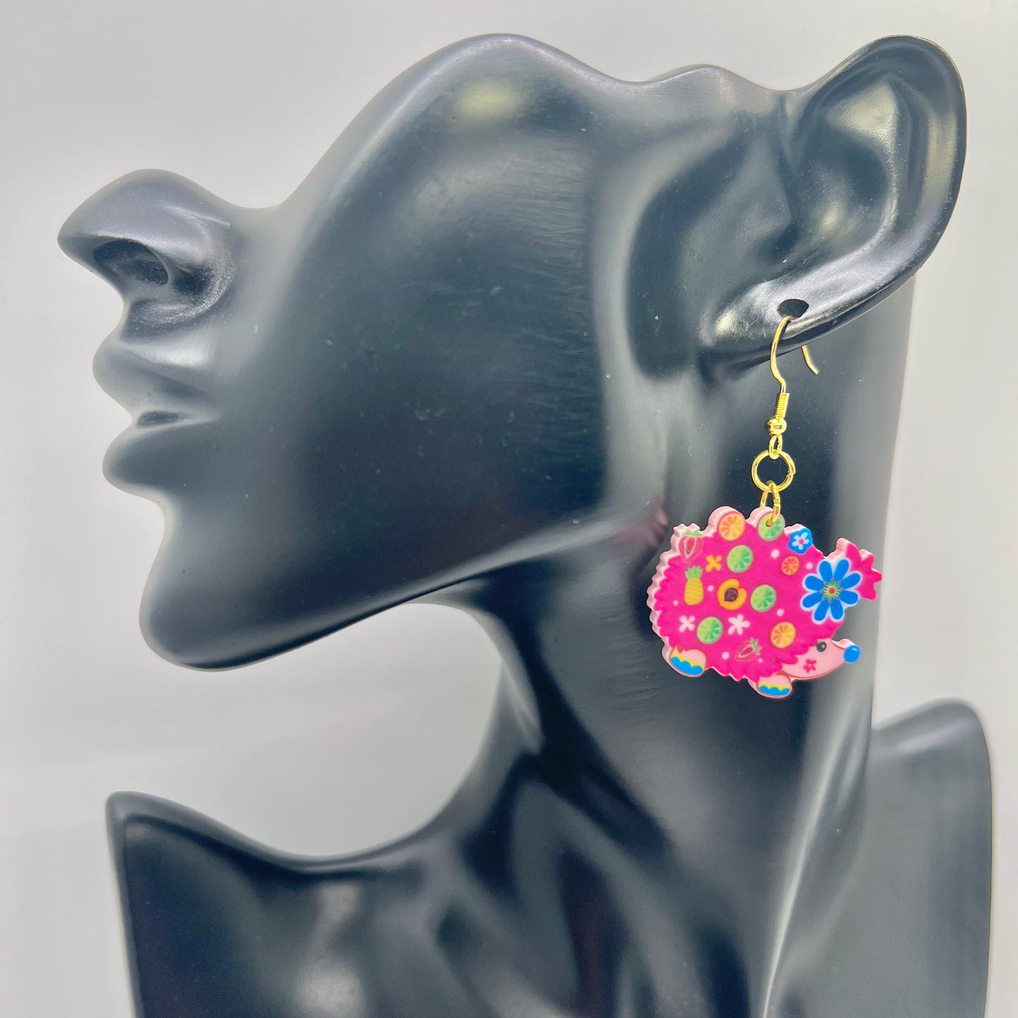Psychedelic Hedgehog Earrings