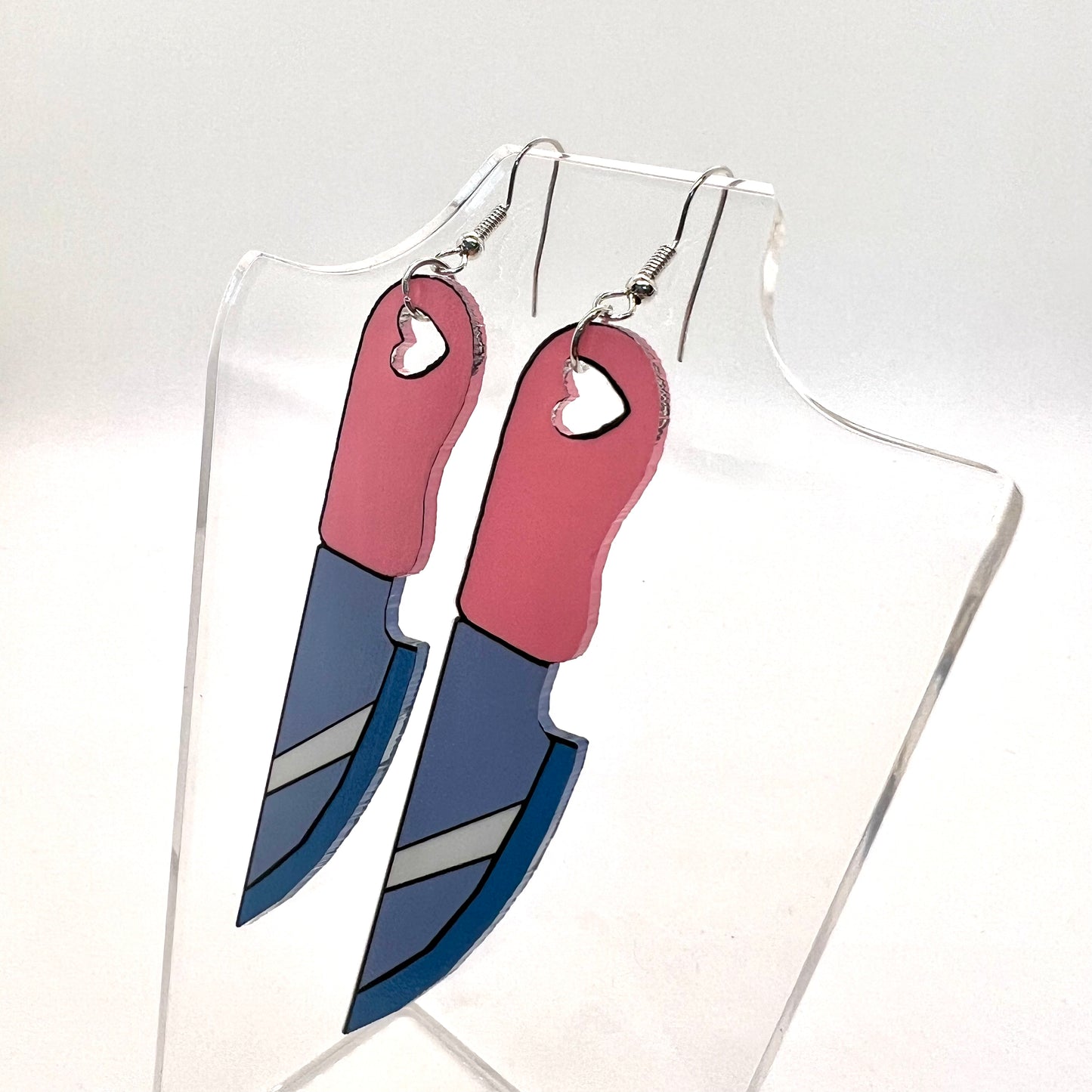 Pink Knife Earrings