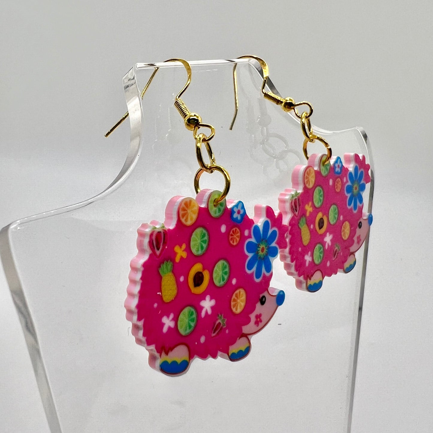 Psychedelic Hedgehog Earrings