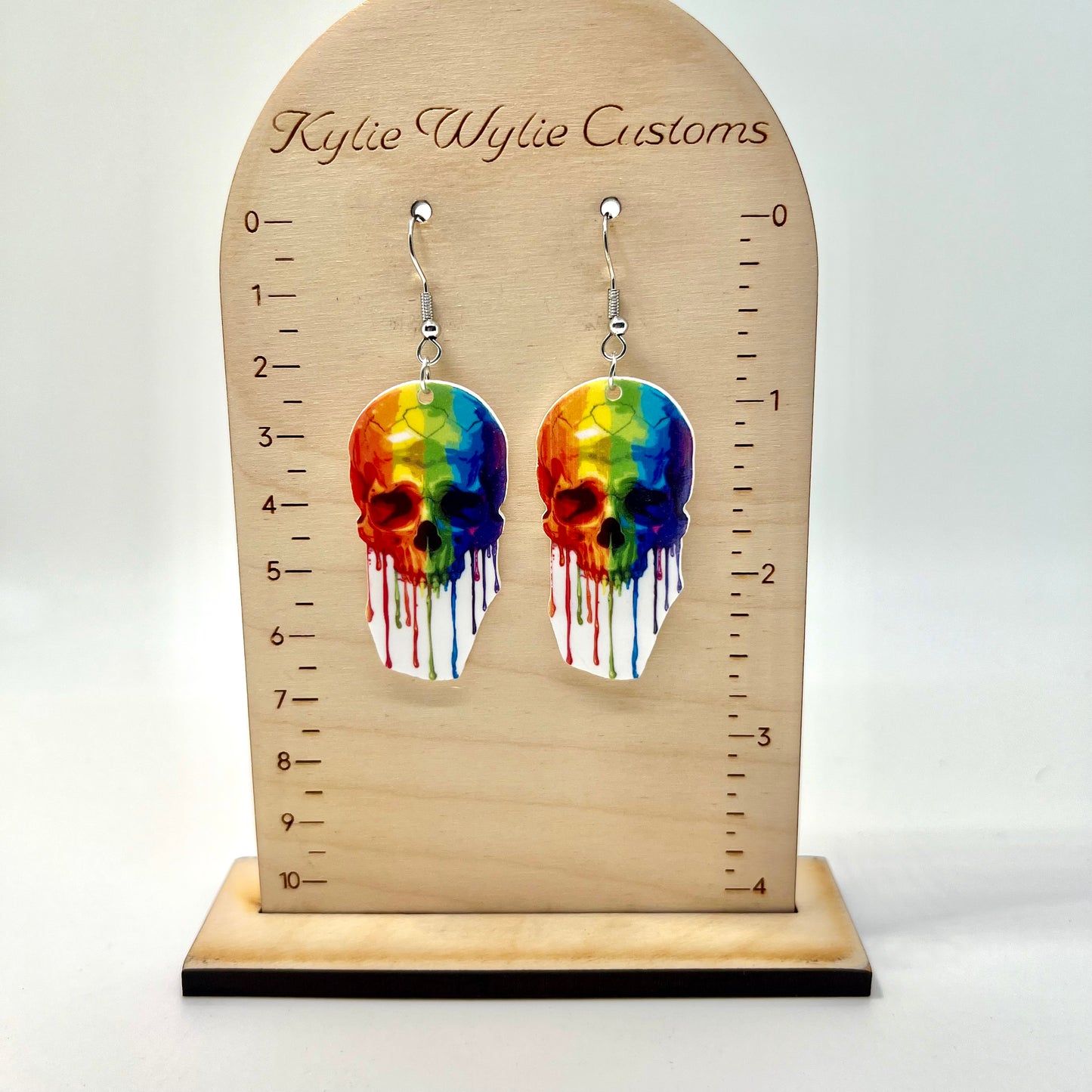 Rainbow Skull Earrings
