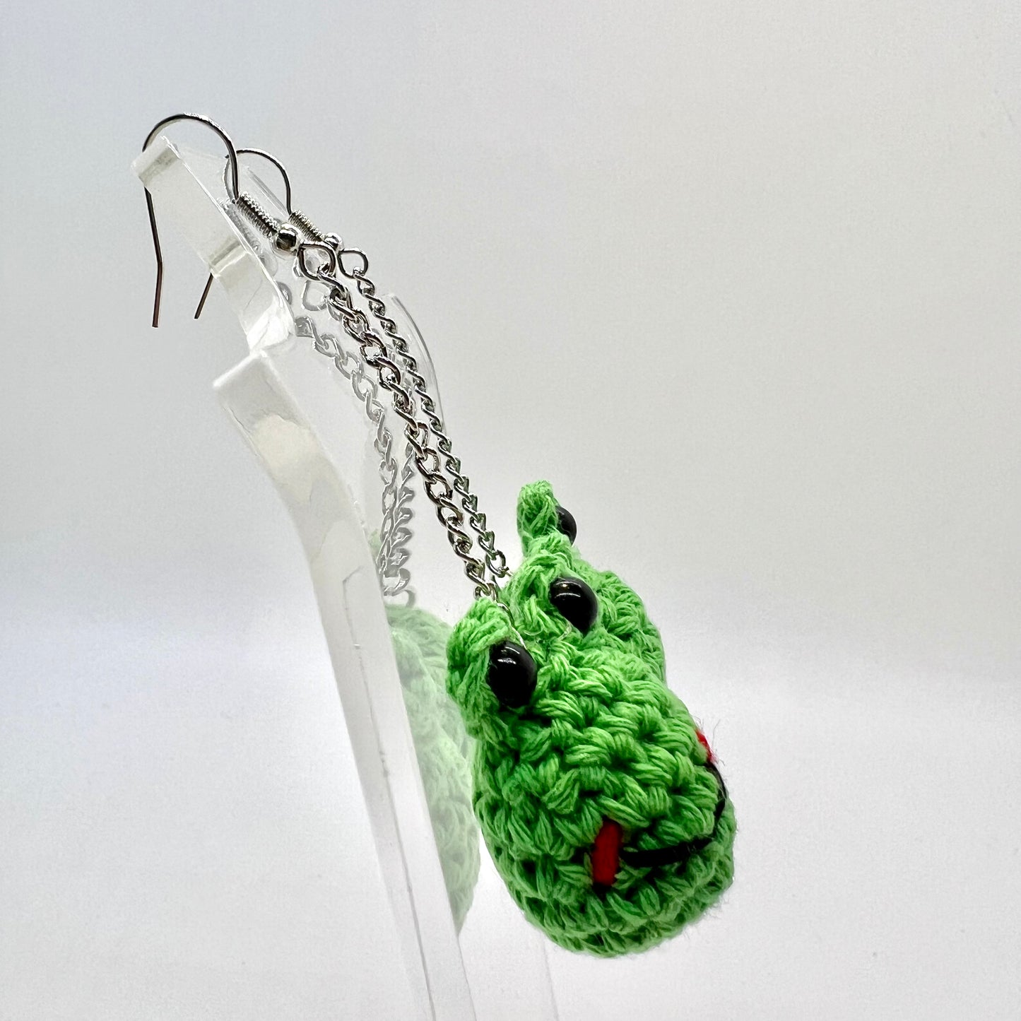Crochet Frog Earrings