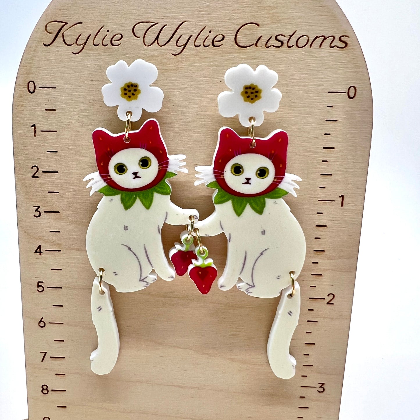 Strawberry Cat Earrings