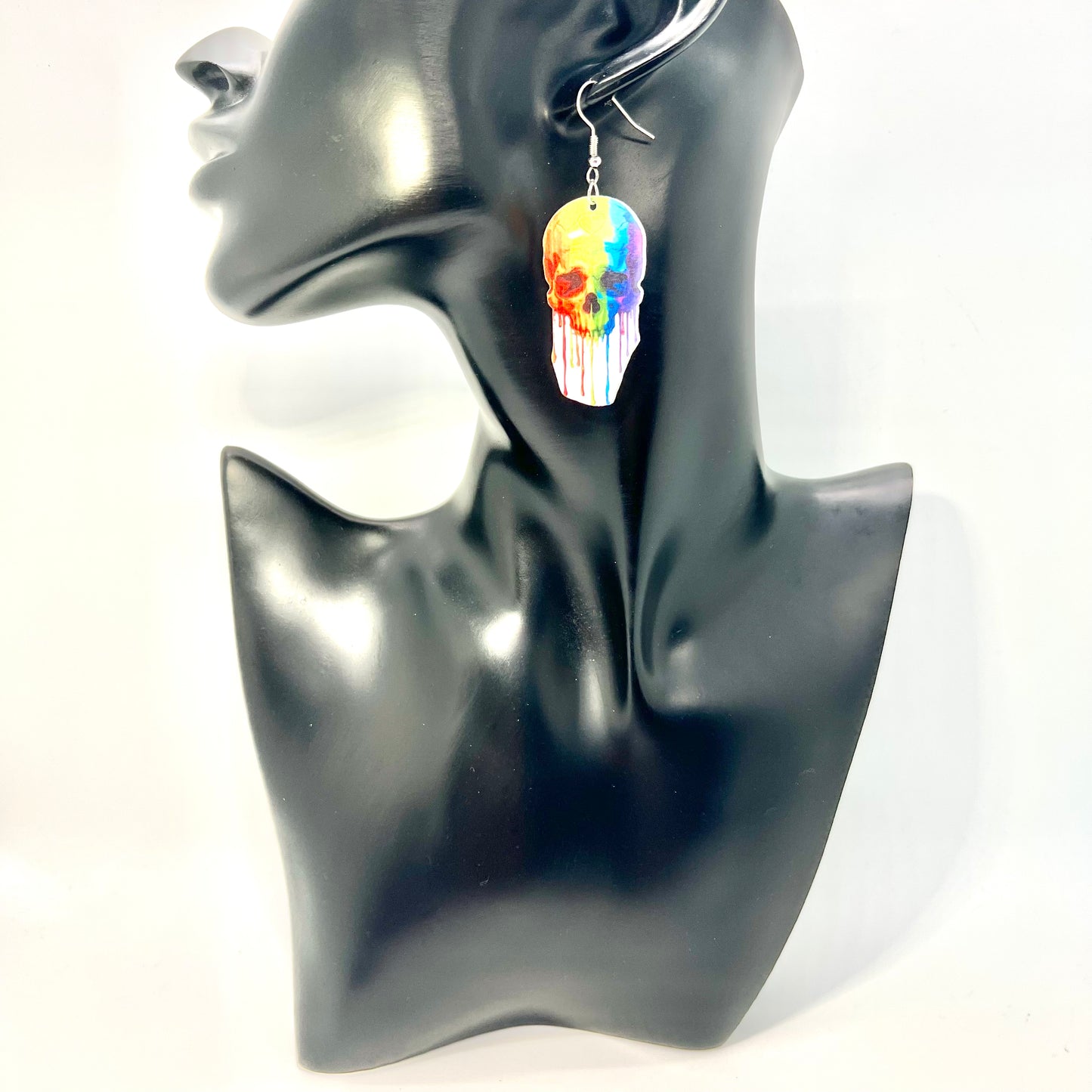 Rainbow Skull Earrings