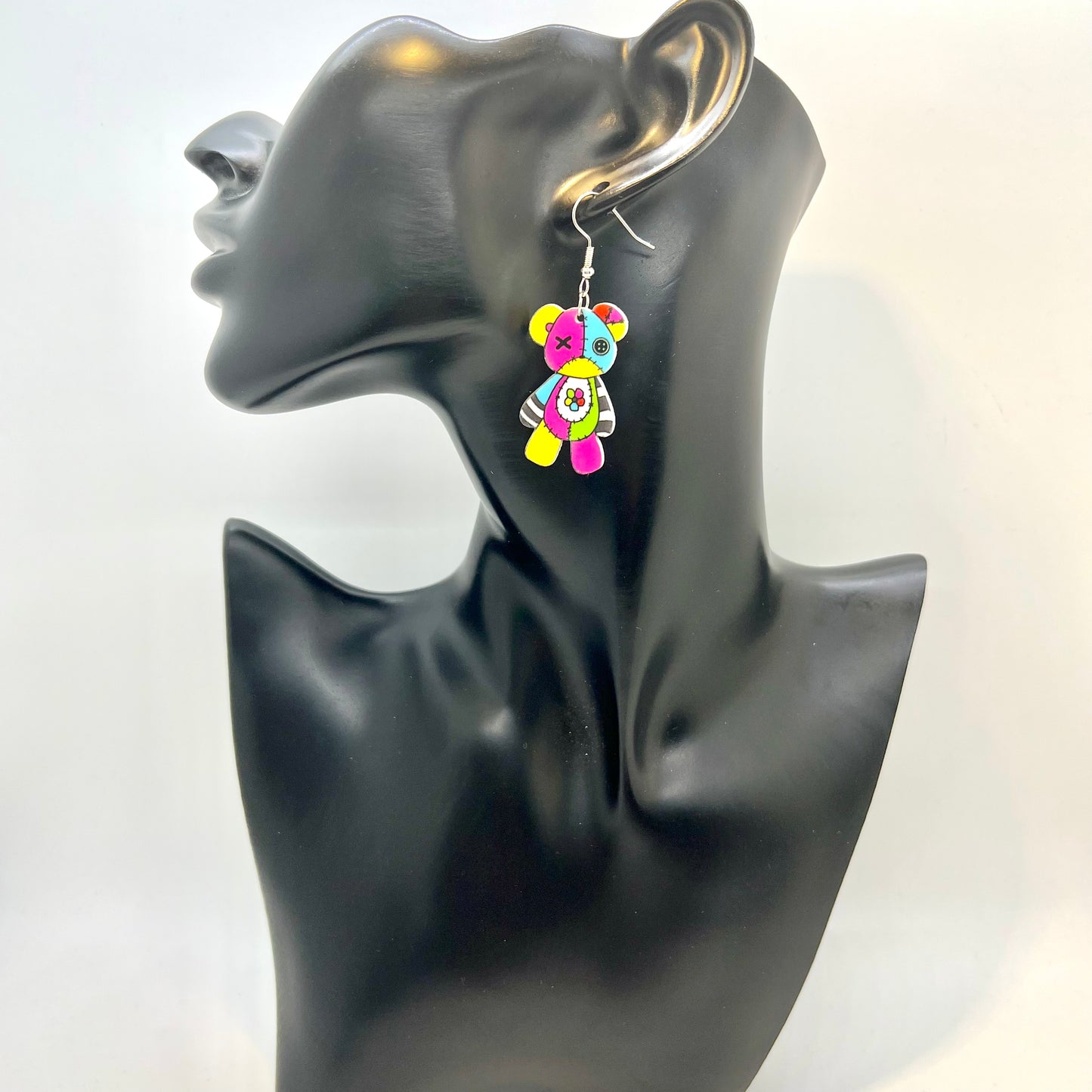 Patchwork Bear Earrings