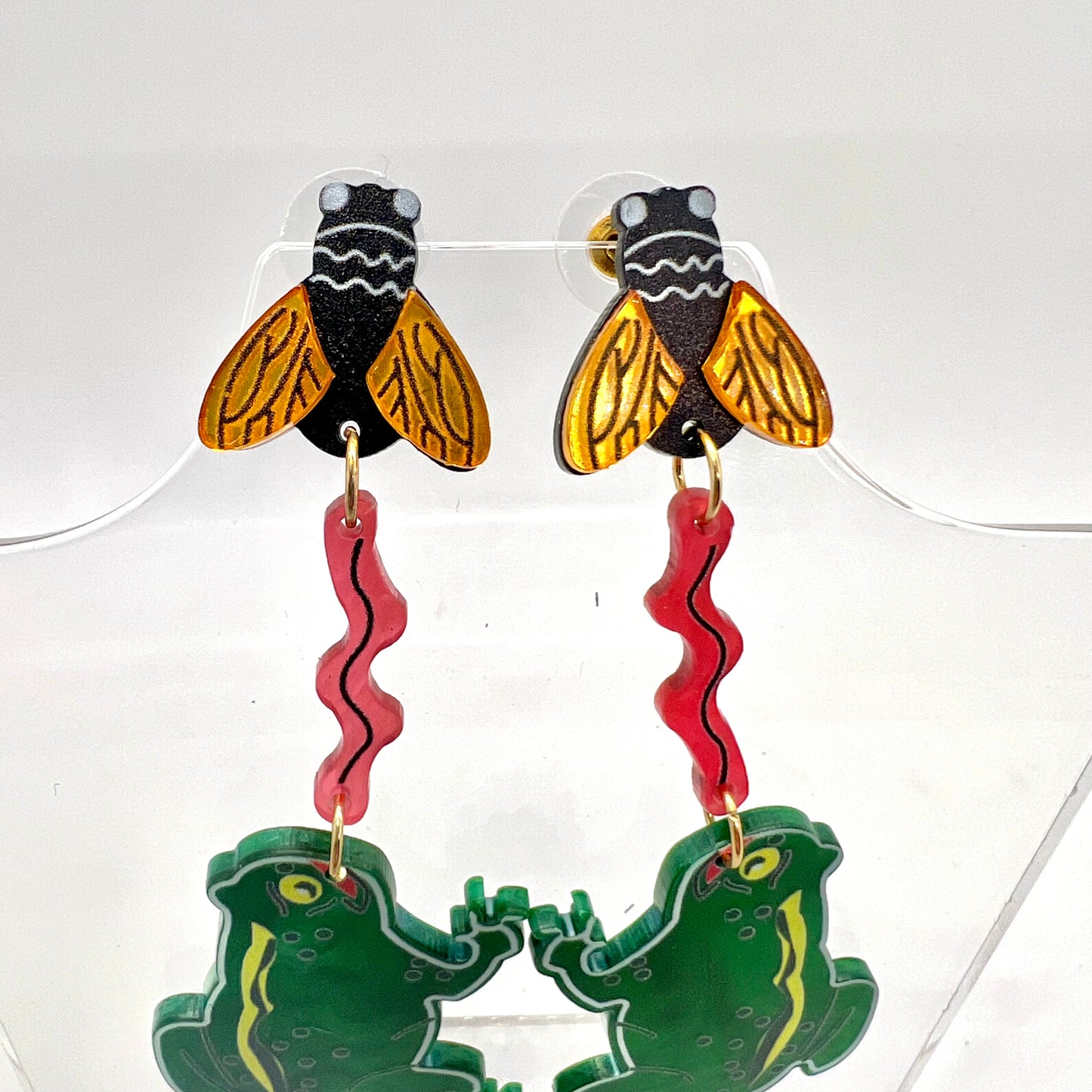 Frog & Fly Earrings