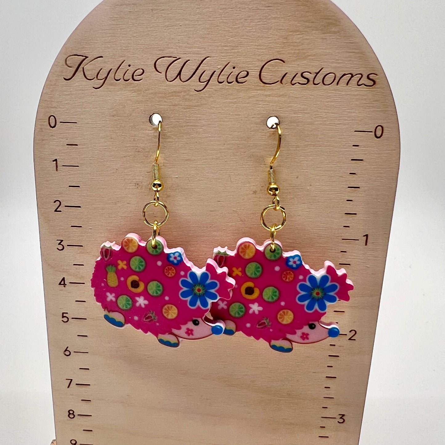 Psychedelic Hedgehog Earrings