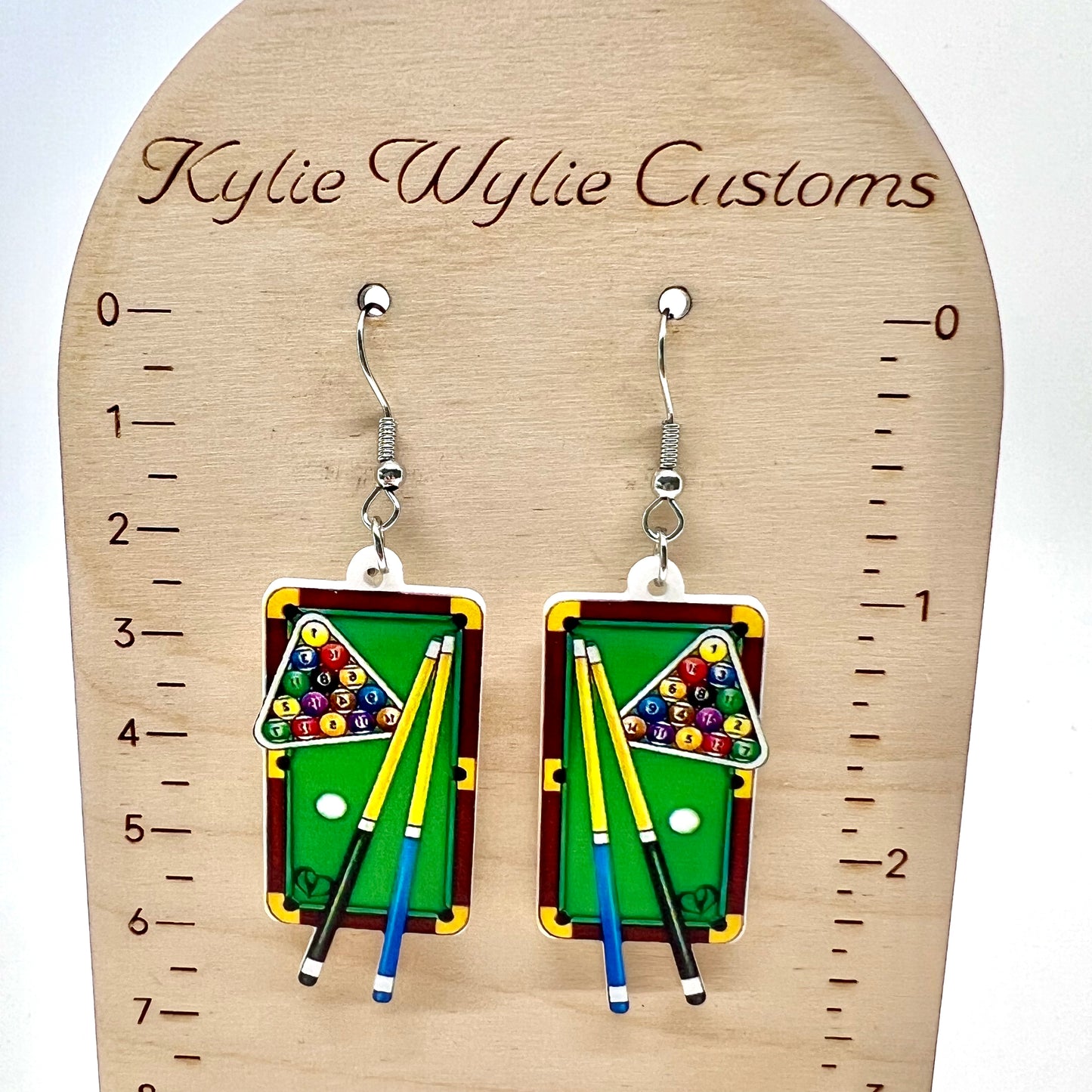 Pool Table Earrings