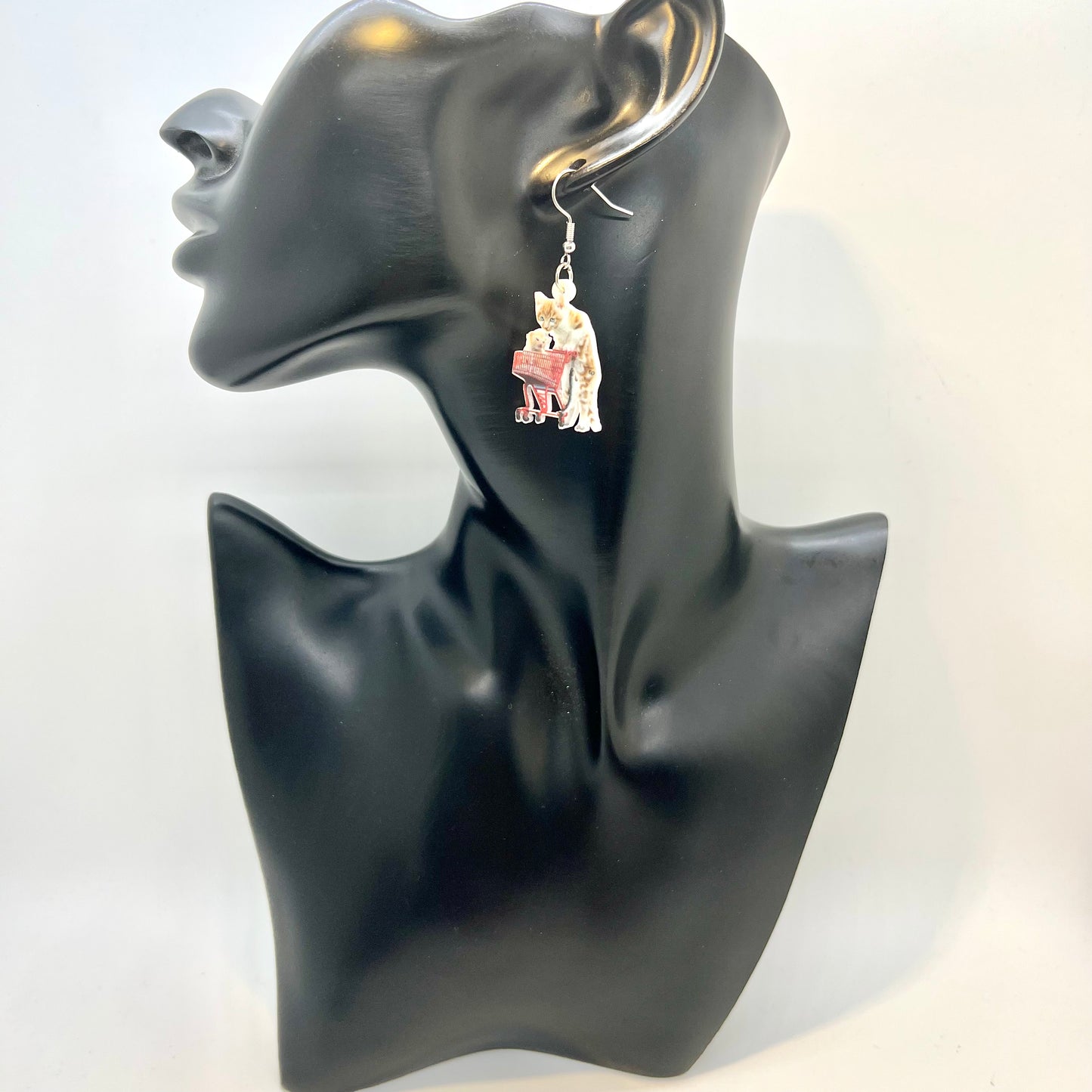 Shopping Cat Earrings