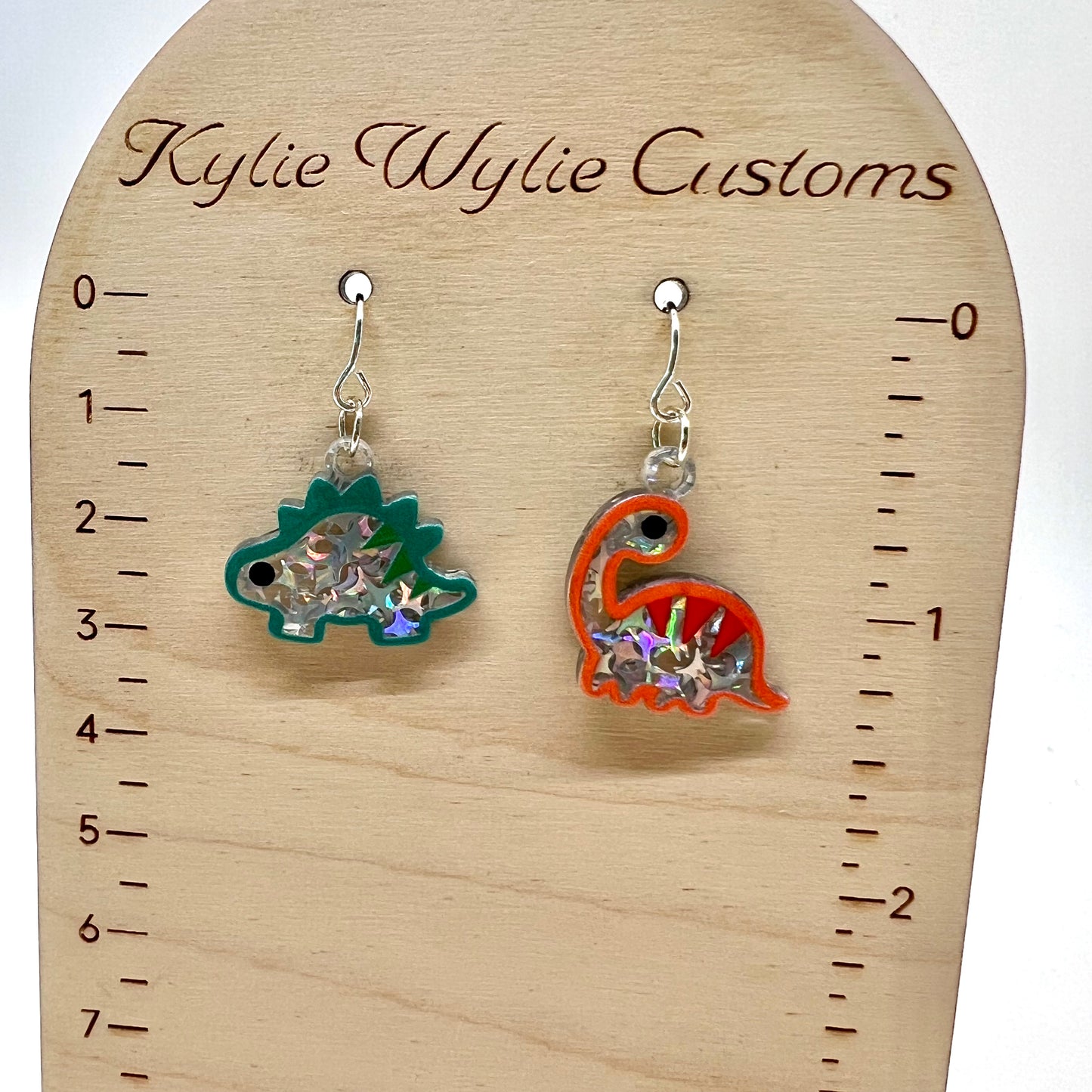 Glitter Dinosaur Earrings