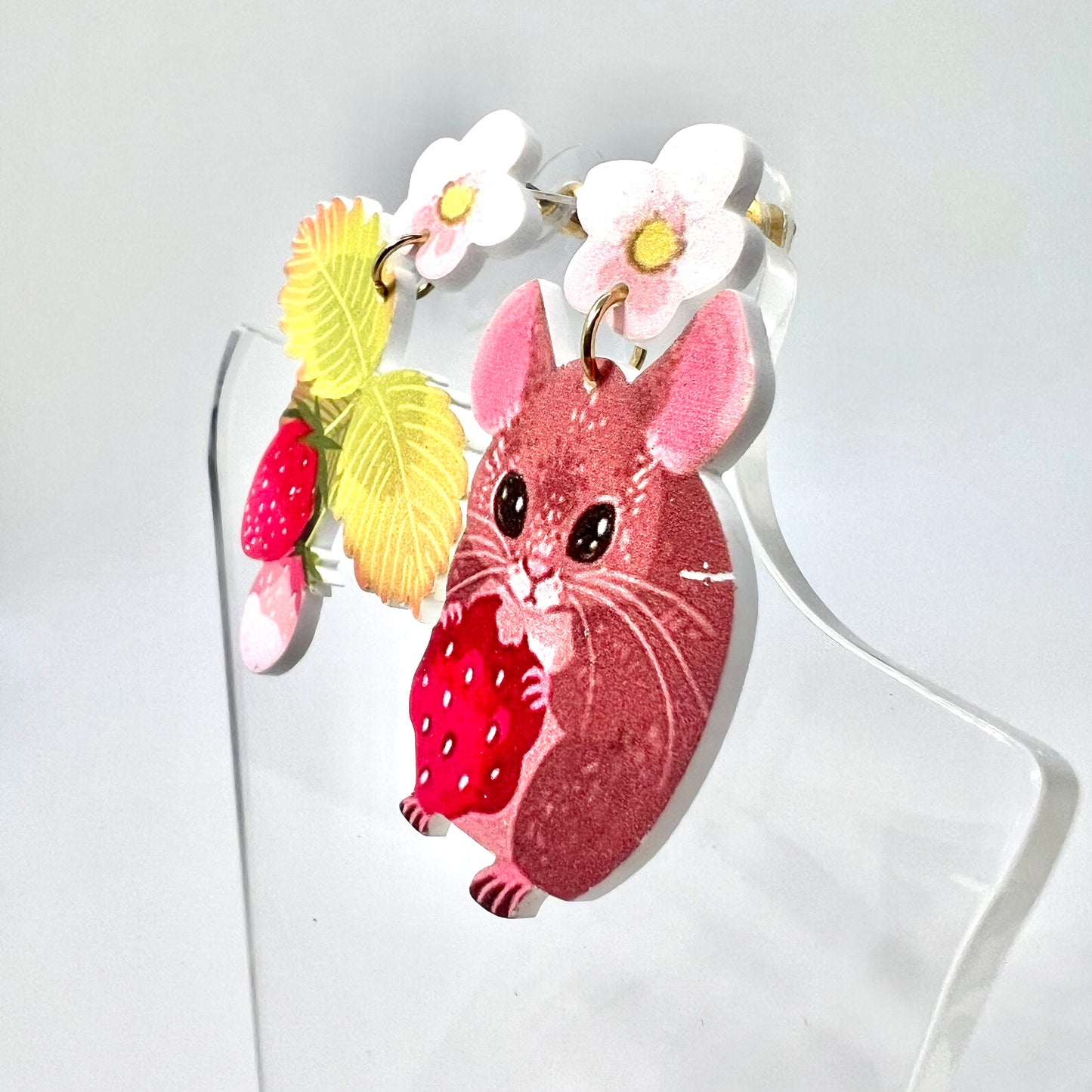 Strawberry Mouse Earrings