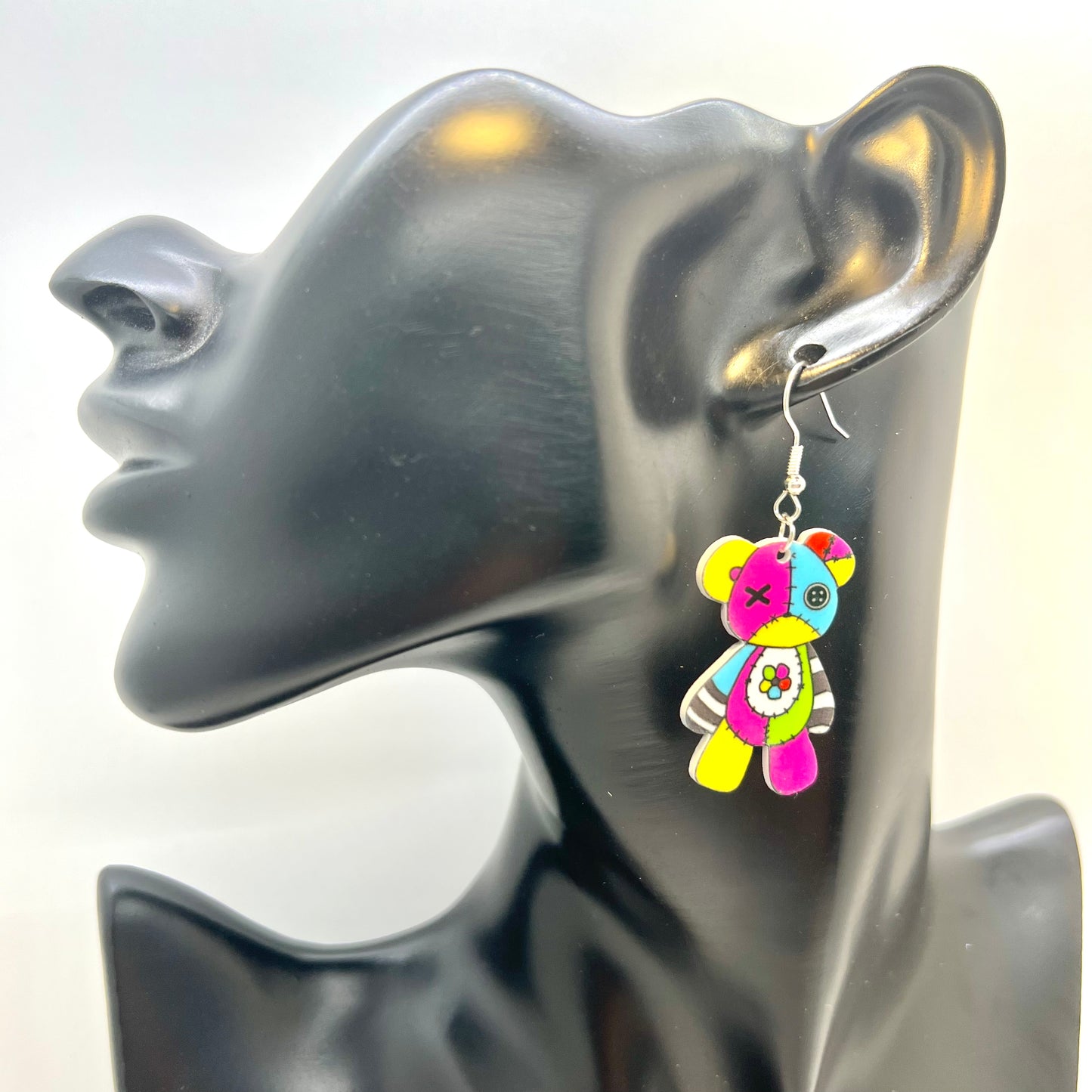 Patchwork Bear Earrings