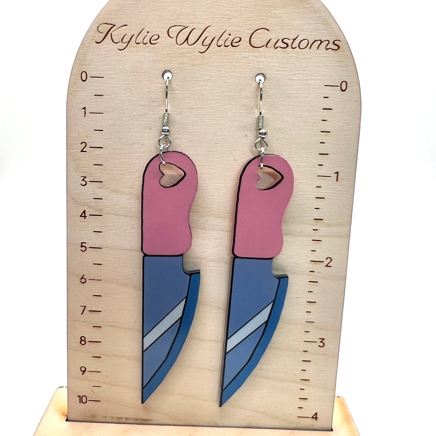 Pink Knife Earrings