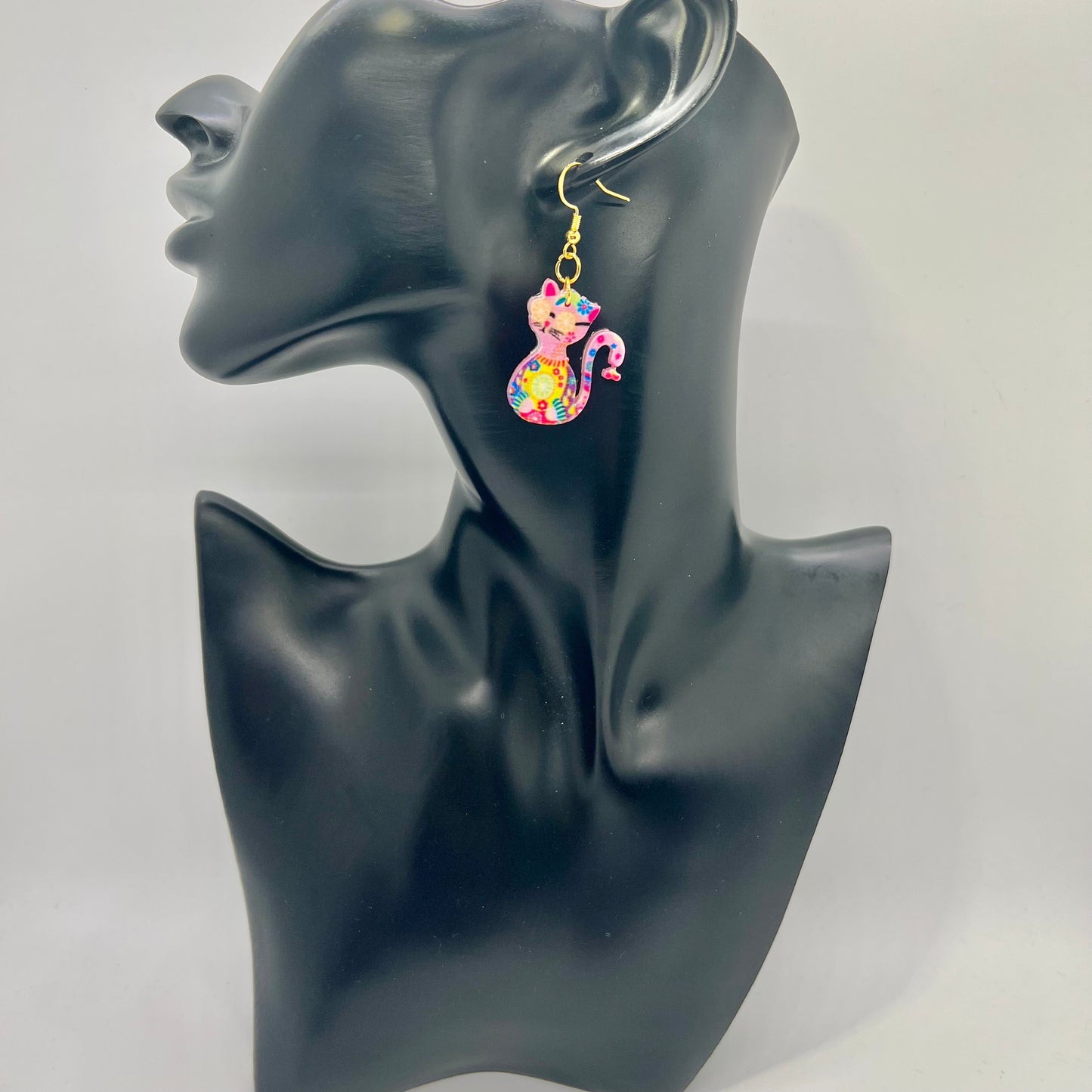 Psychedelic Cat Earrings