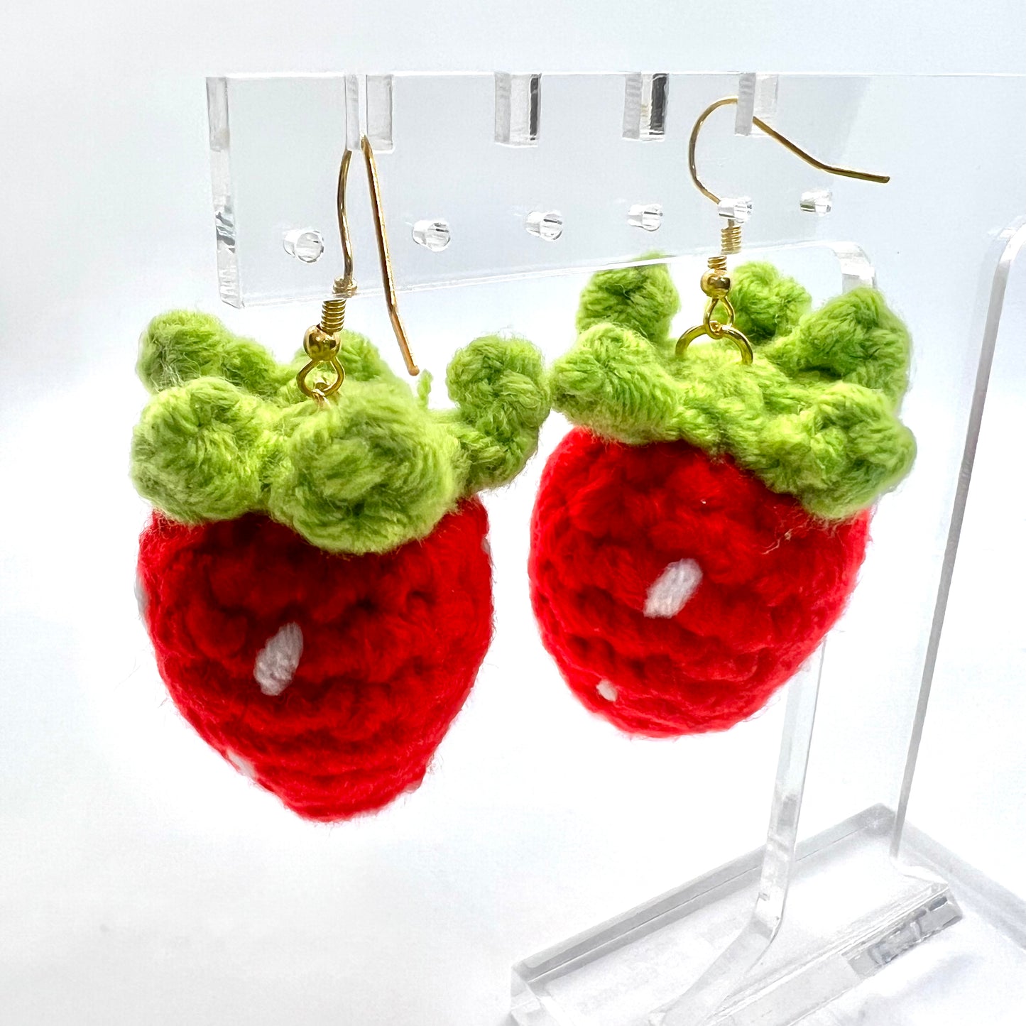 Crochet Strawberry Earrings