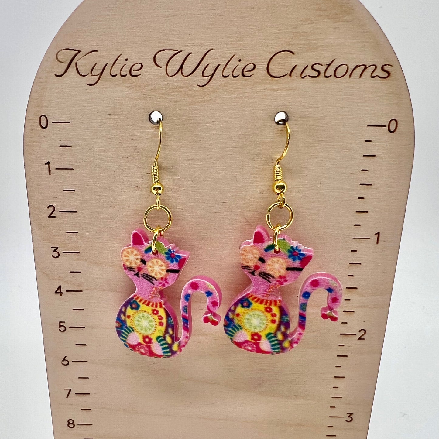 Psychedelic Cat Earrings