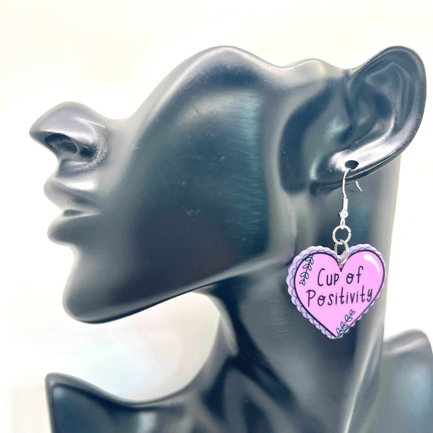 Cup Of Positivity Heart Earrings