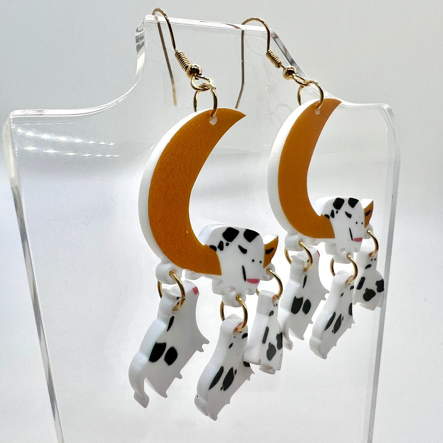 Cow & Moon Earrings