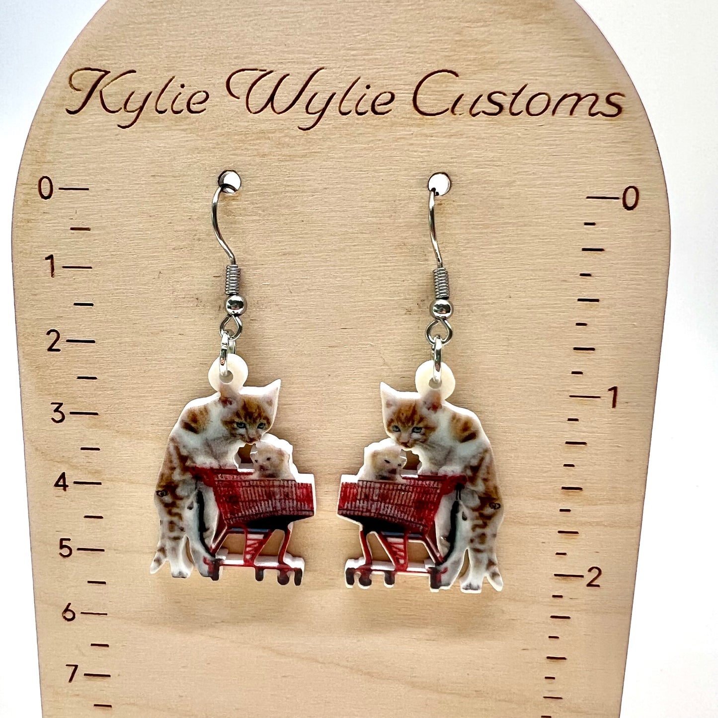 Shopping Cat Earrings