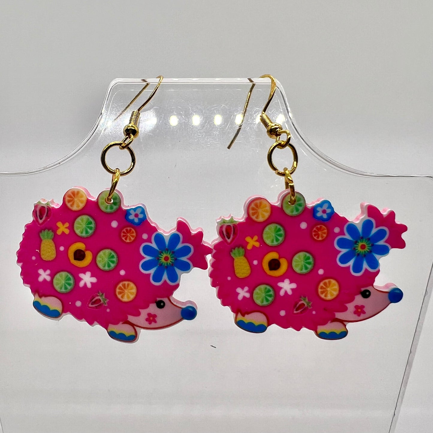 Psychedelic Hedgehog Earrings
