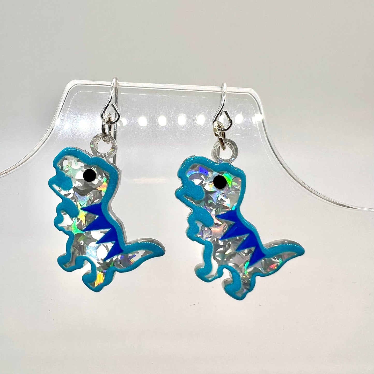 Glitter Dinosaur Earrings