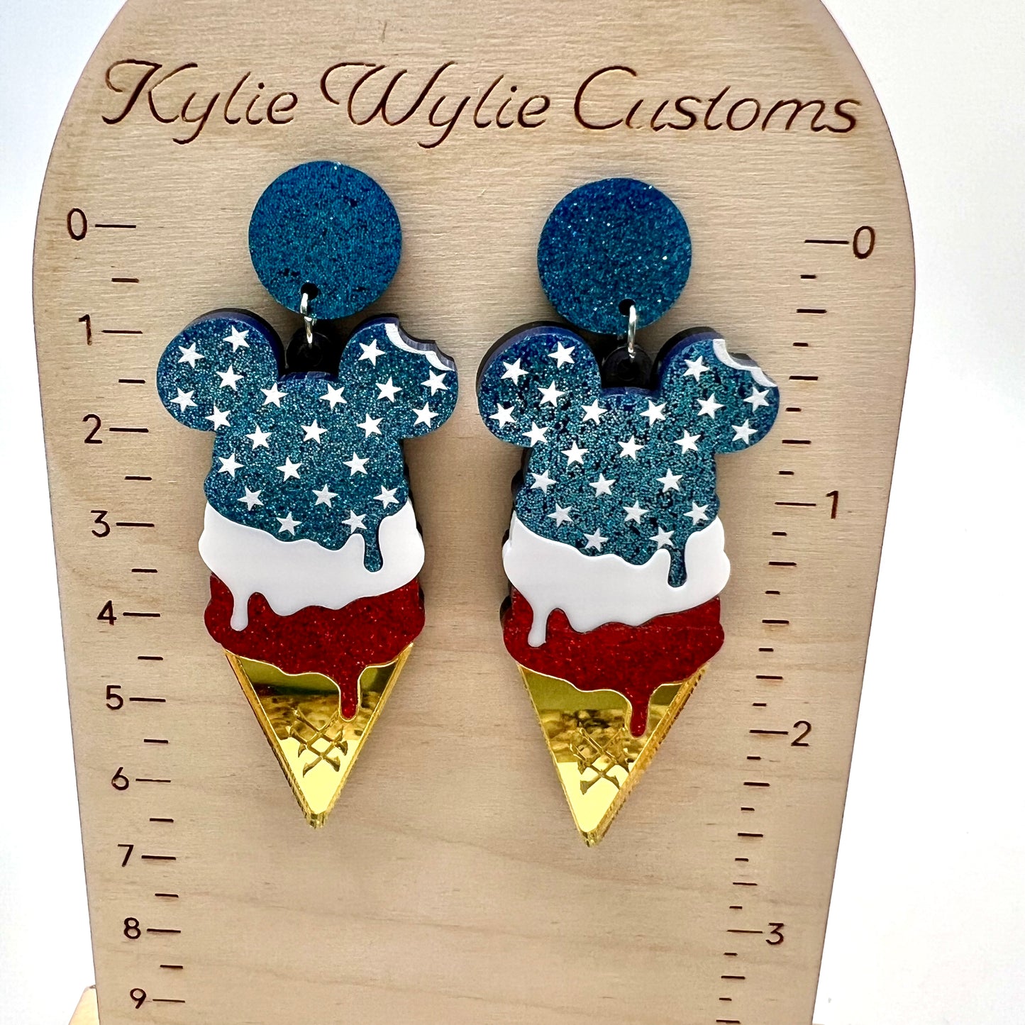 Patriotic Mickey Cone Earrings
