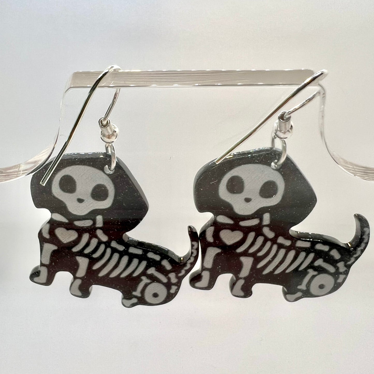 Skeleton Dog Earrings