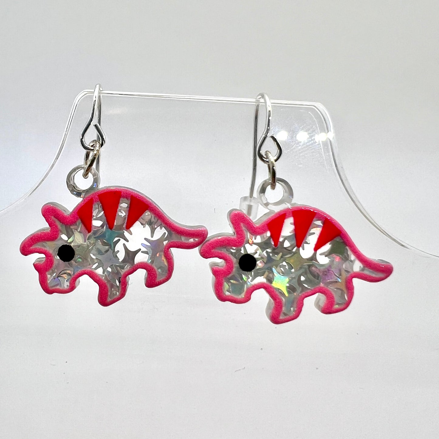 Glitter Dinosaur Earrings