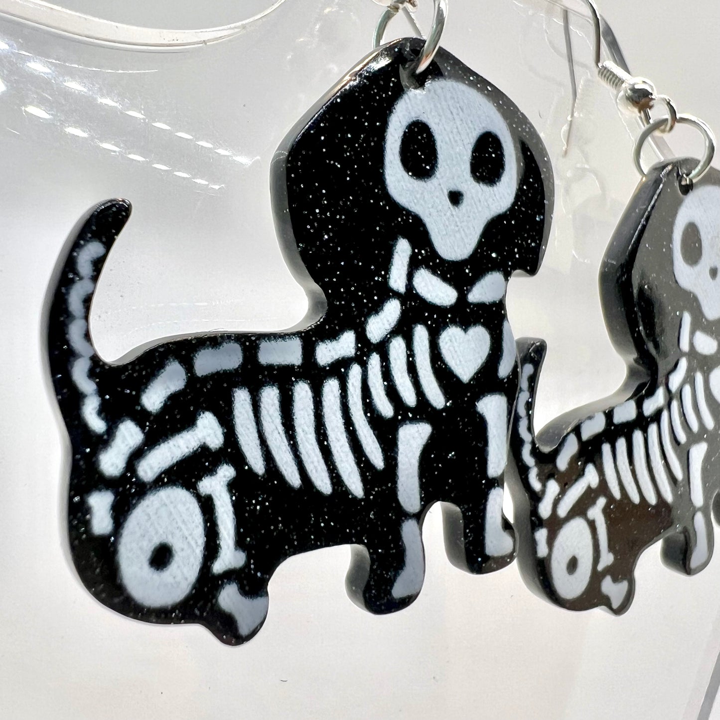 Skeleton Dog Earrings