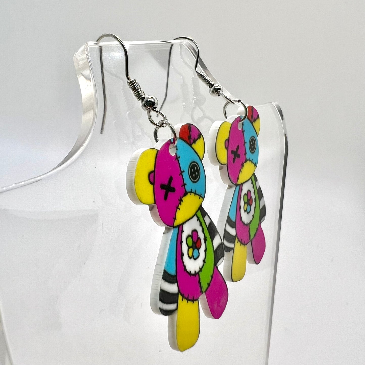 Patchwork Bear Earrings