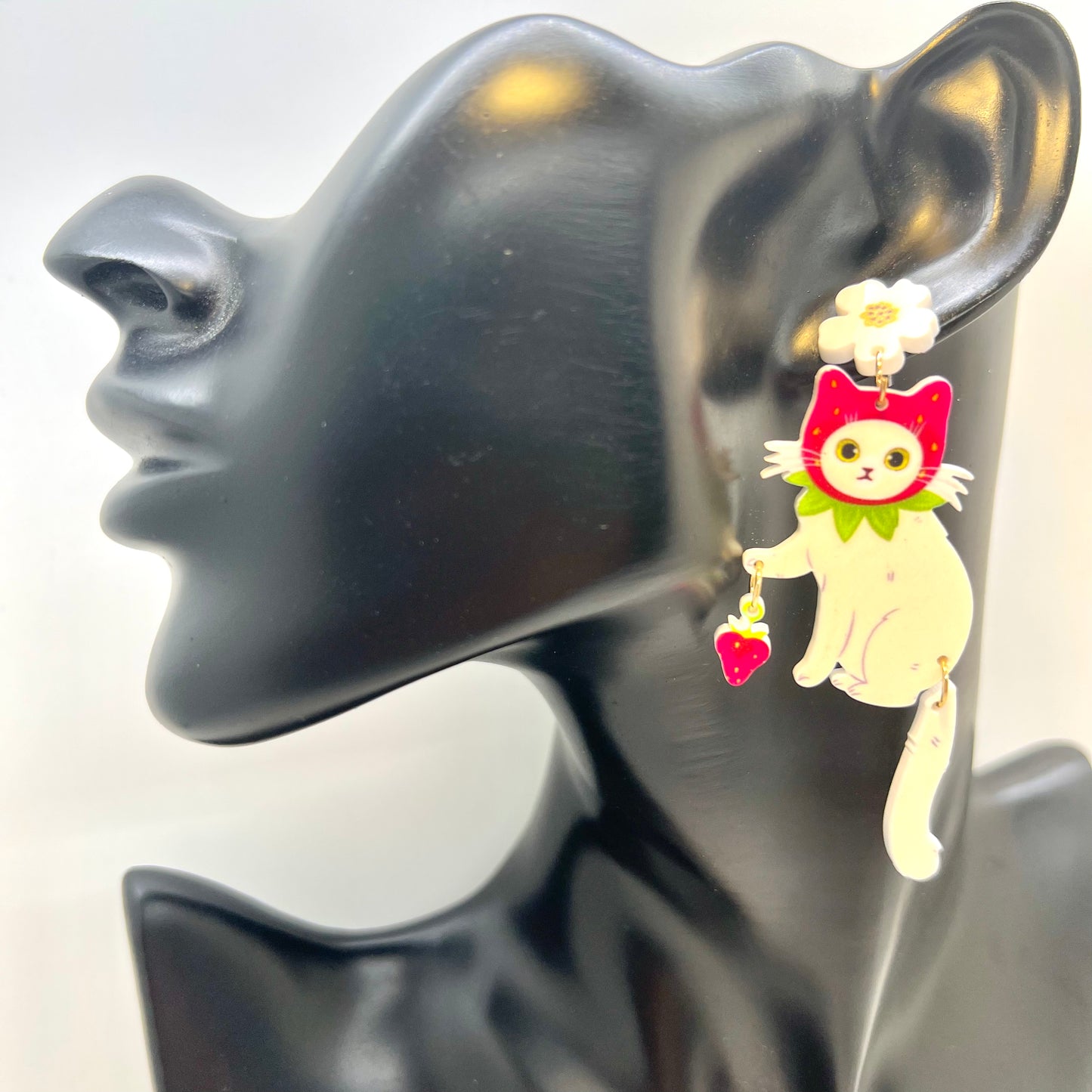 Strawberry Cat Earrings