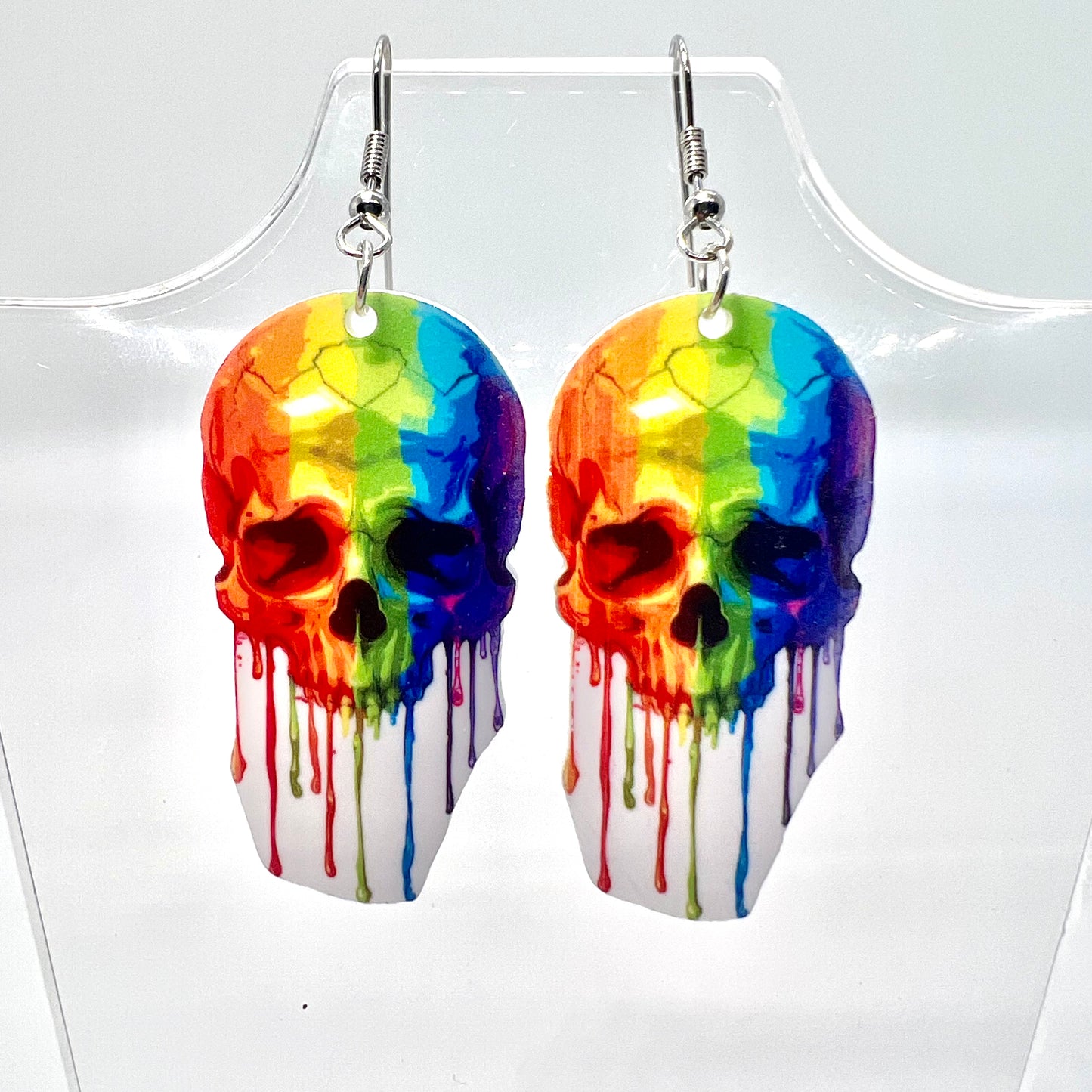 Rainbow Skull Earrings