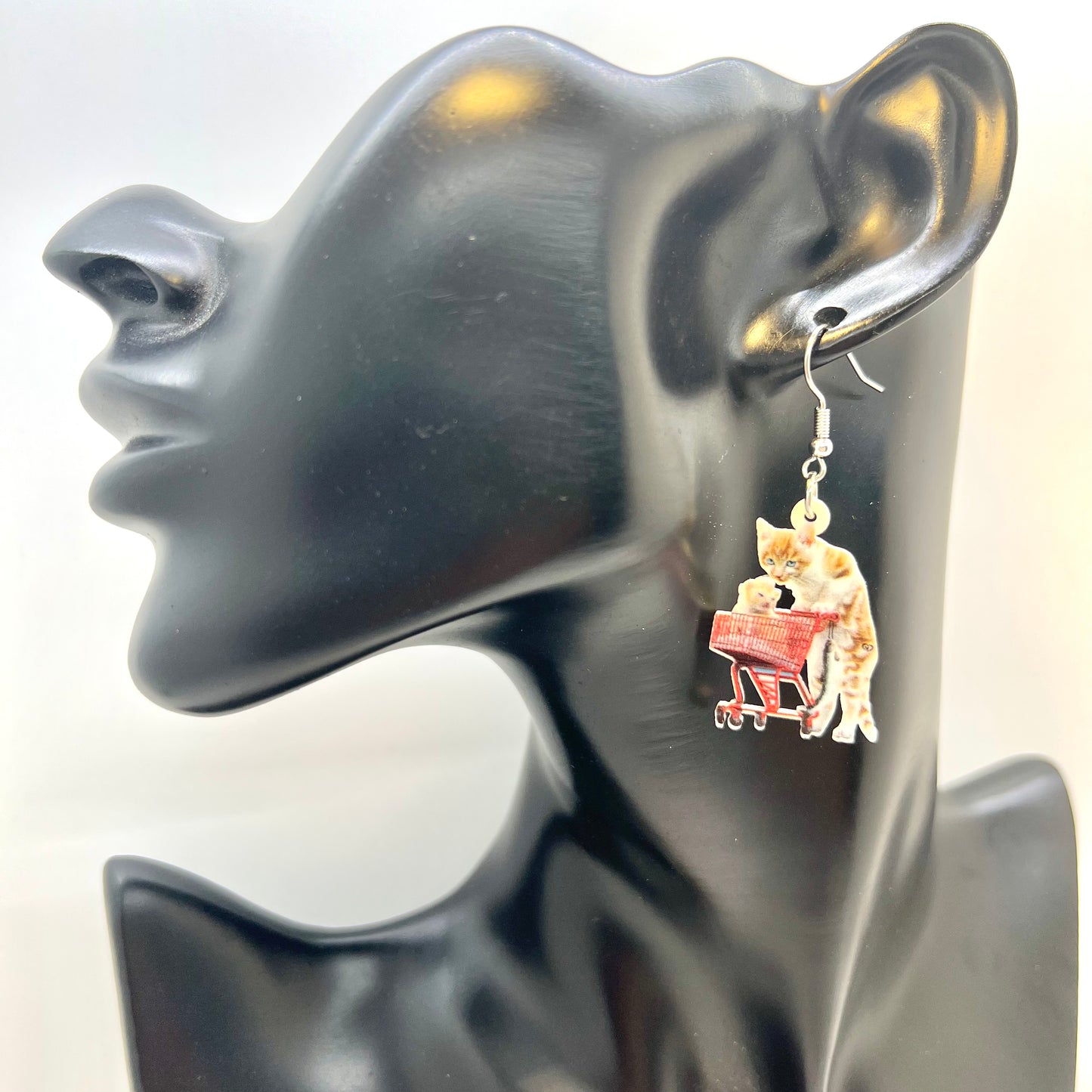 Shopping Cat Earrings