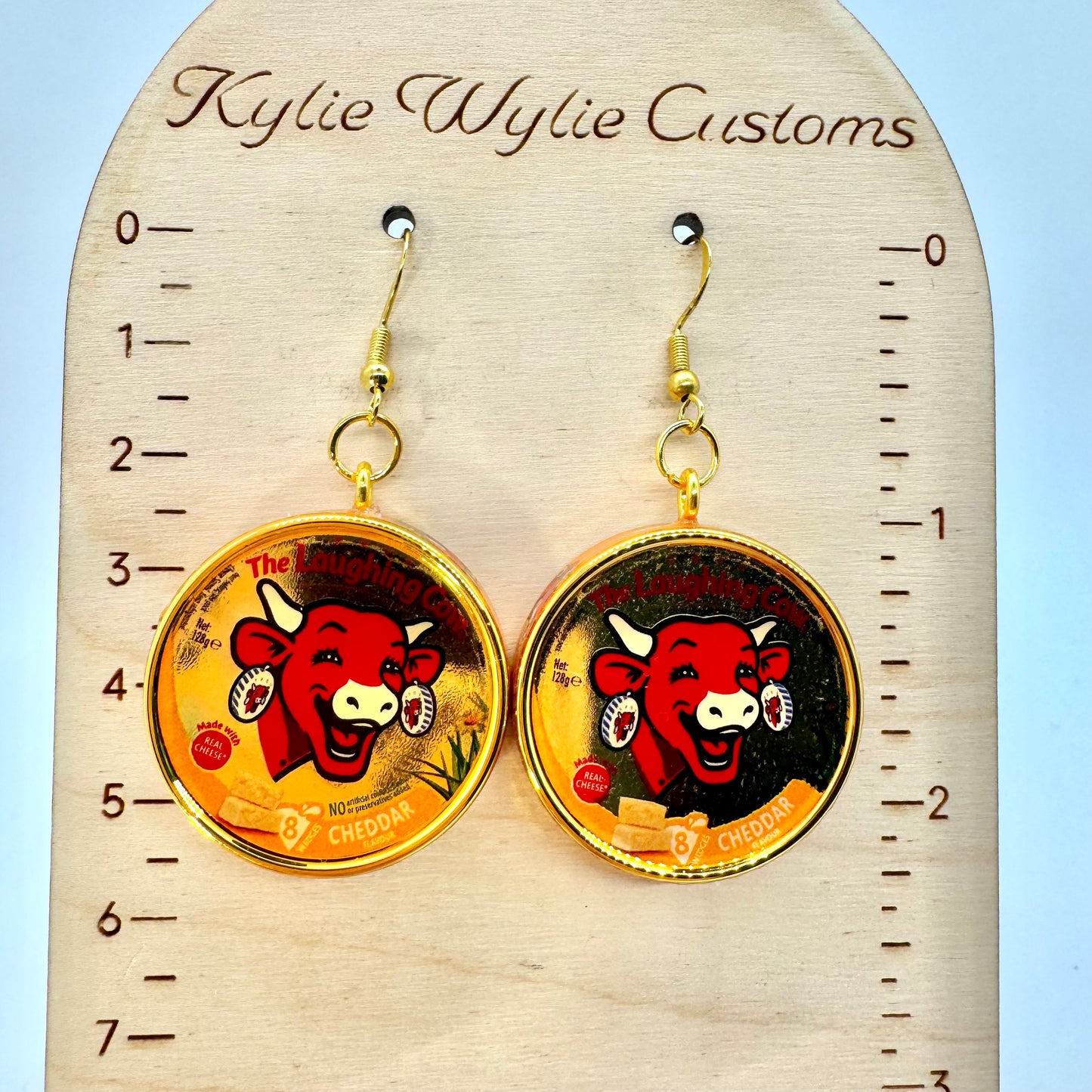 Gold Laughing Cow Earrings