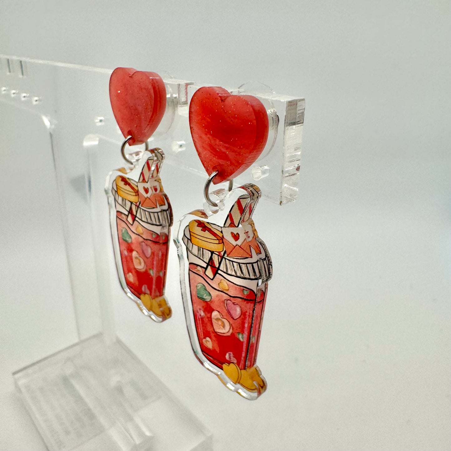 Valentine’s Hearts Drink Earrings
