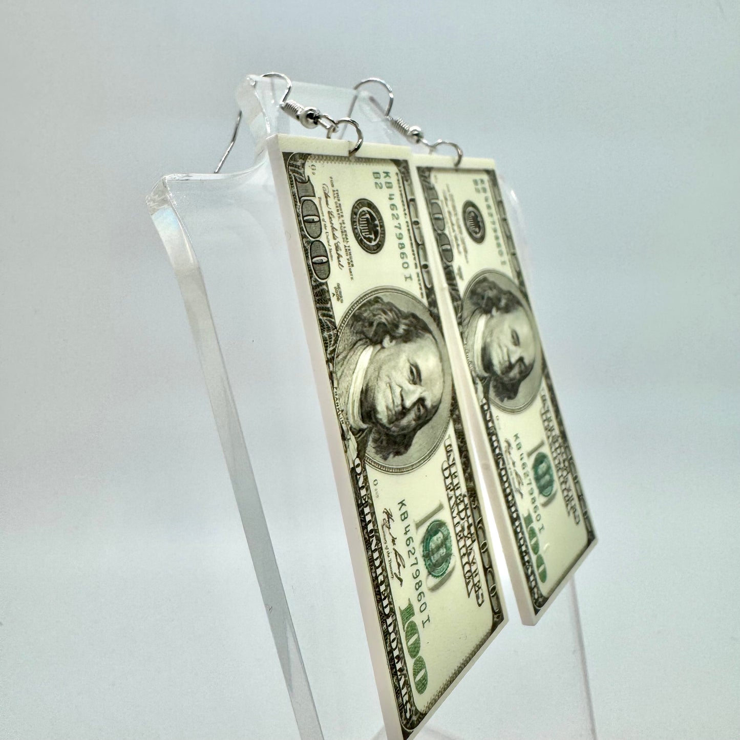 Large Dollar Bill Earrings
