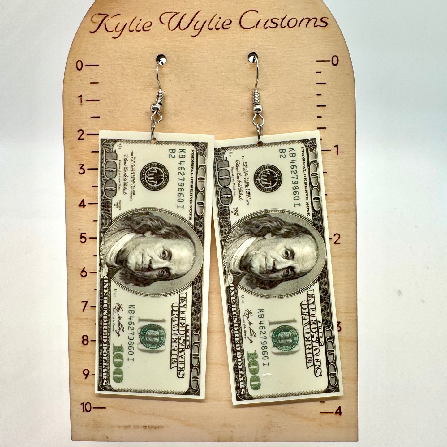 Large Dollar Bill Earrings